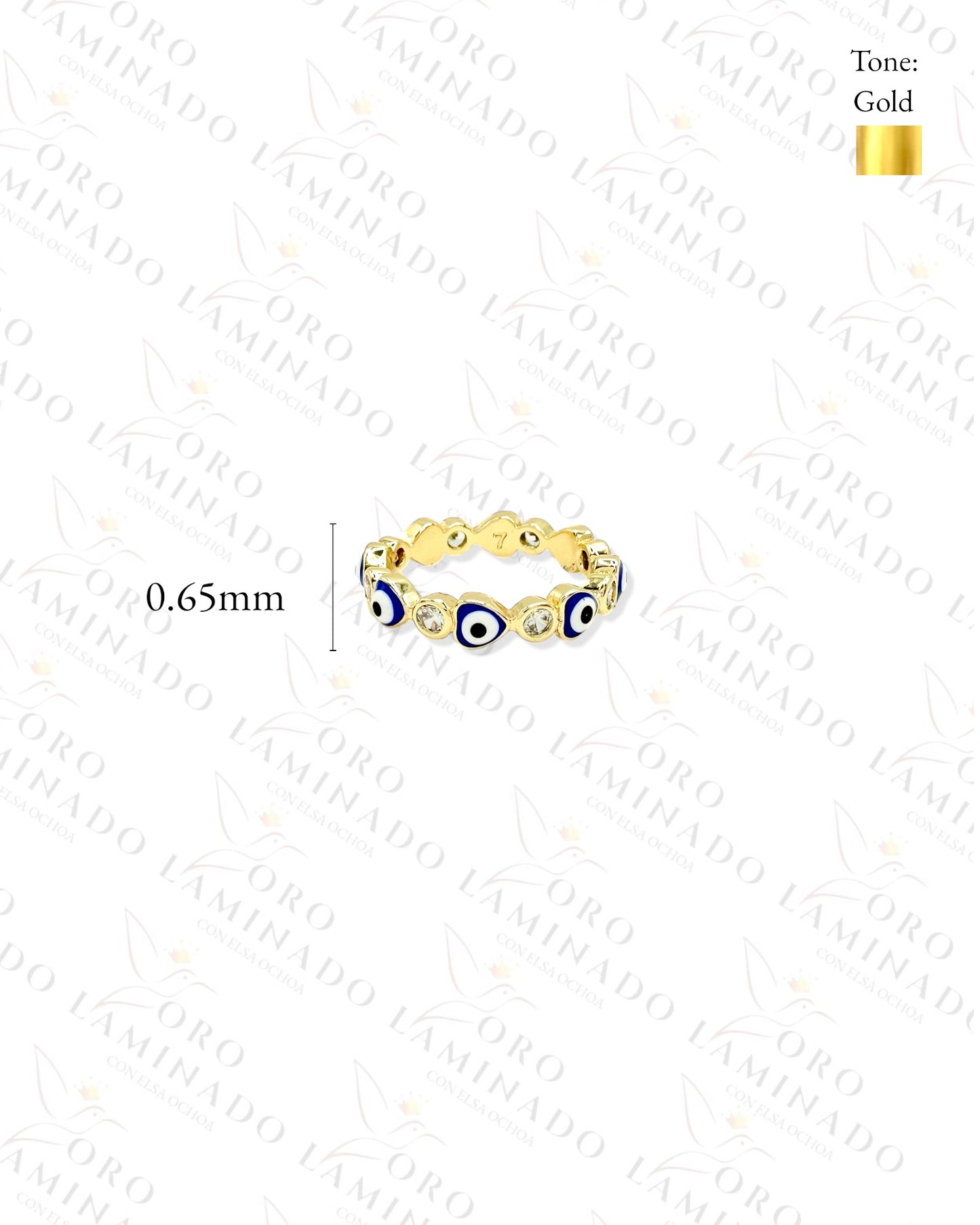 Blue Evil Eye Ring (Gold Filled) B313