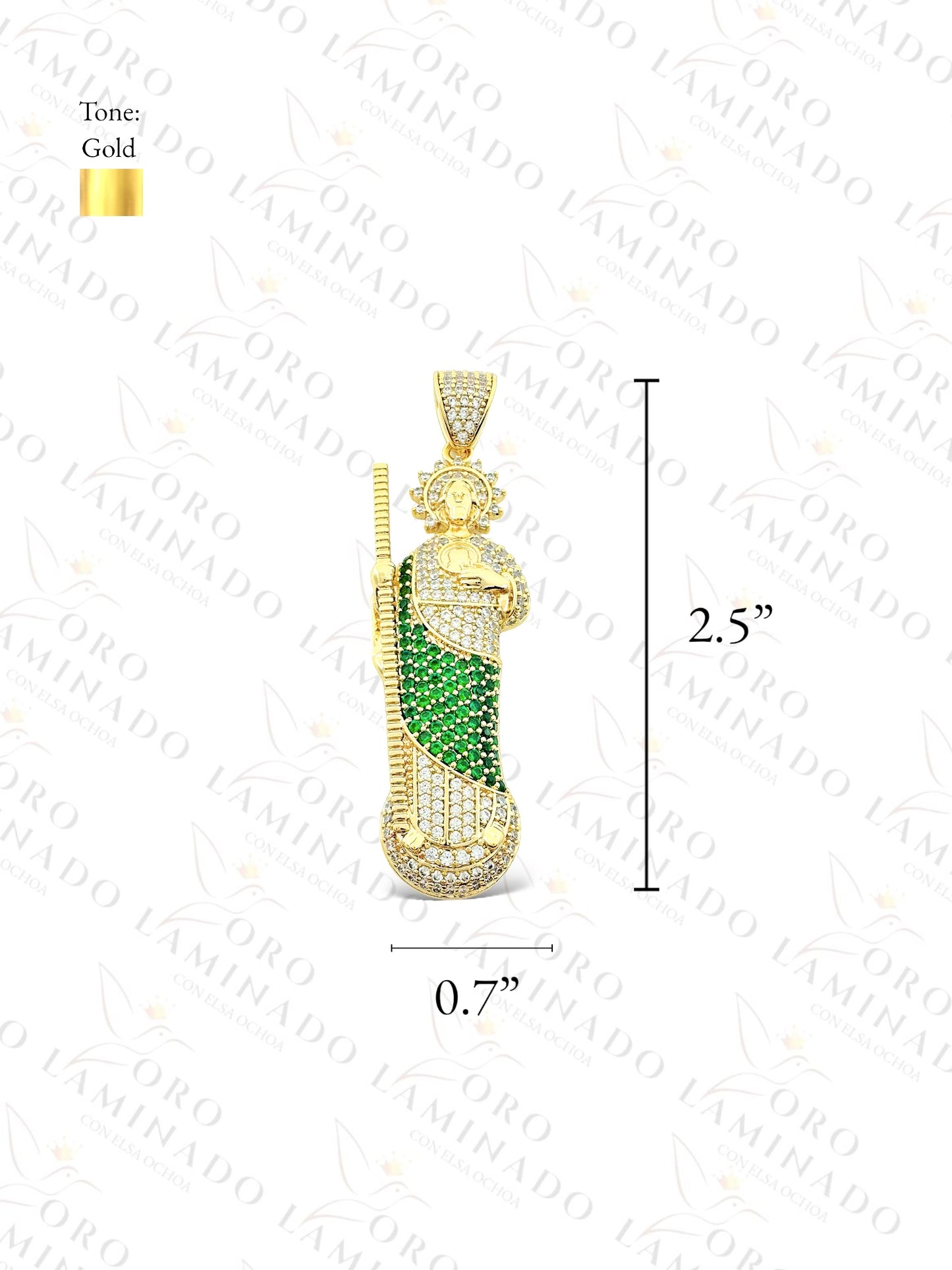 Gold Filled High Quality Saint Judas Diamond Pendant B249