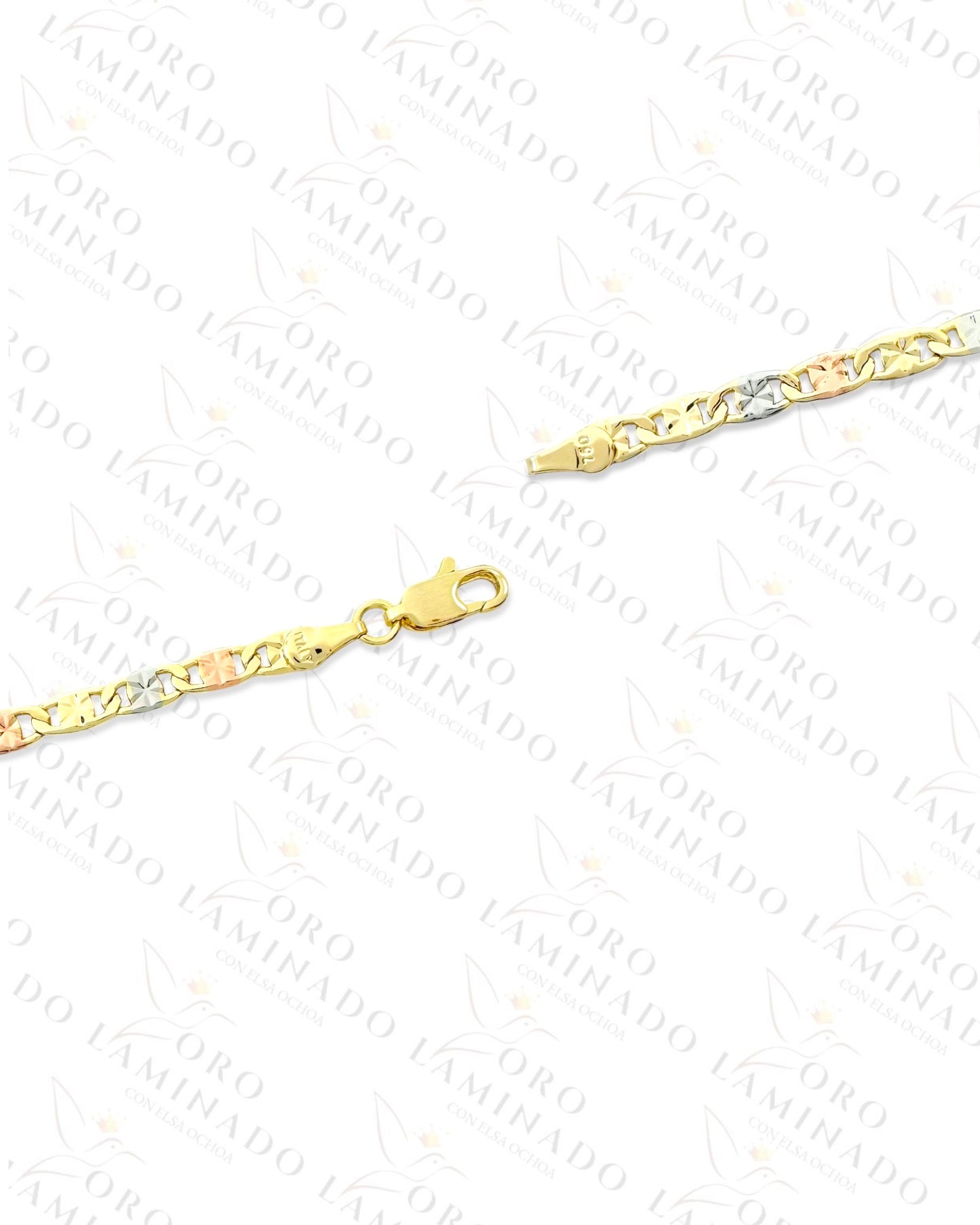 Gold Filled Three Tones Kid’s Little Cross Plate Bracelet Y422