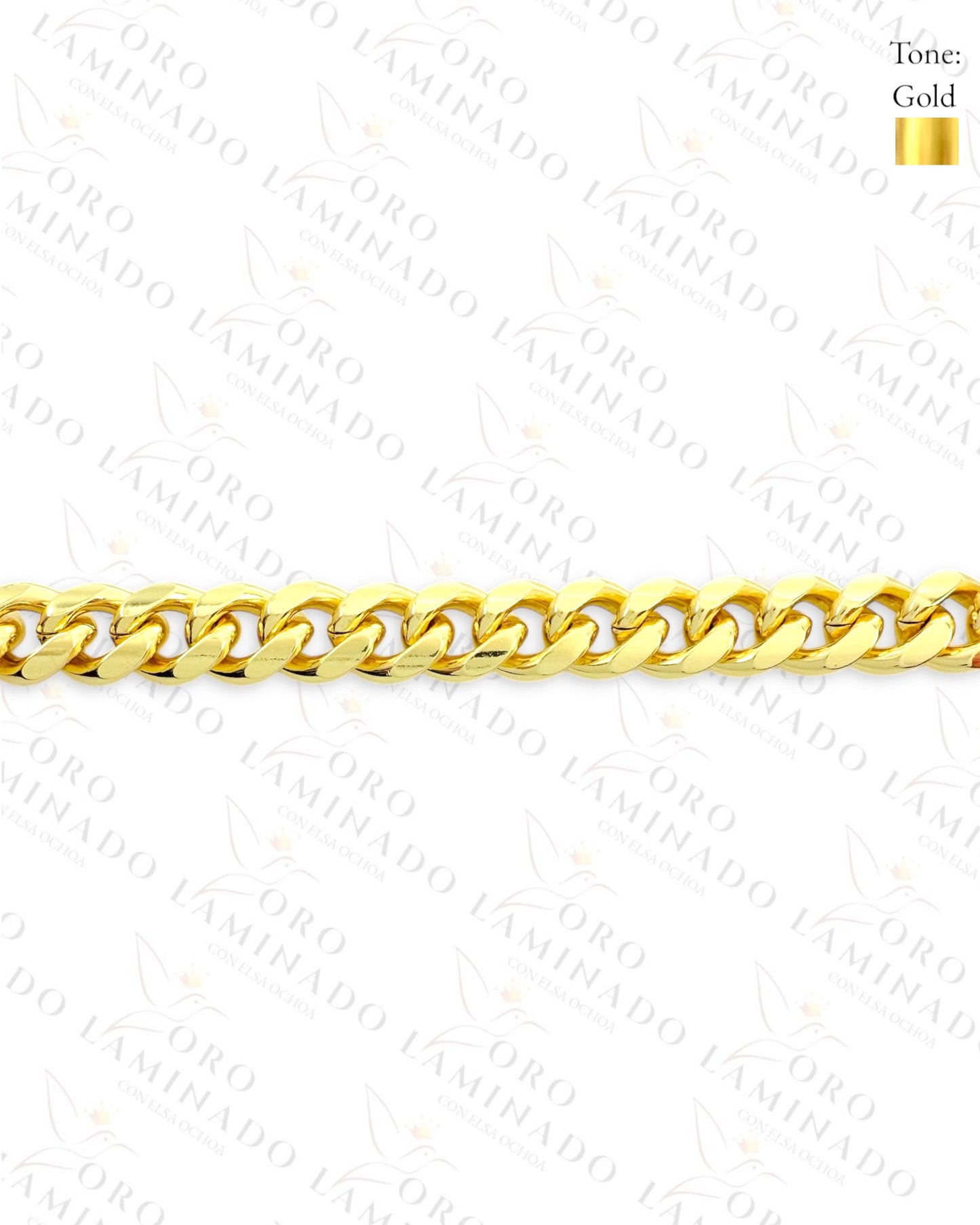 Gold Filled Cuban Bracelet with Diamond Clasp R29