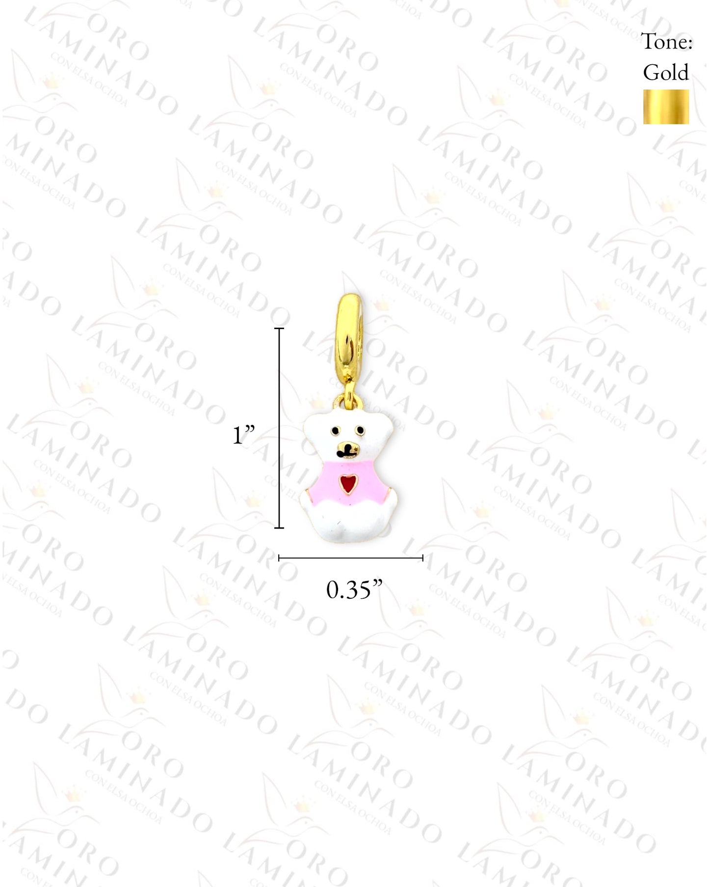 Polar Bear and Little Heart Charm (Gold Filled) B266
