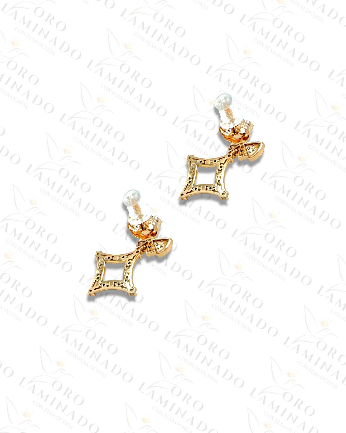 High Quality Rose Gold Rhombus Earrings C119
