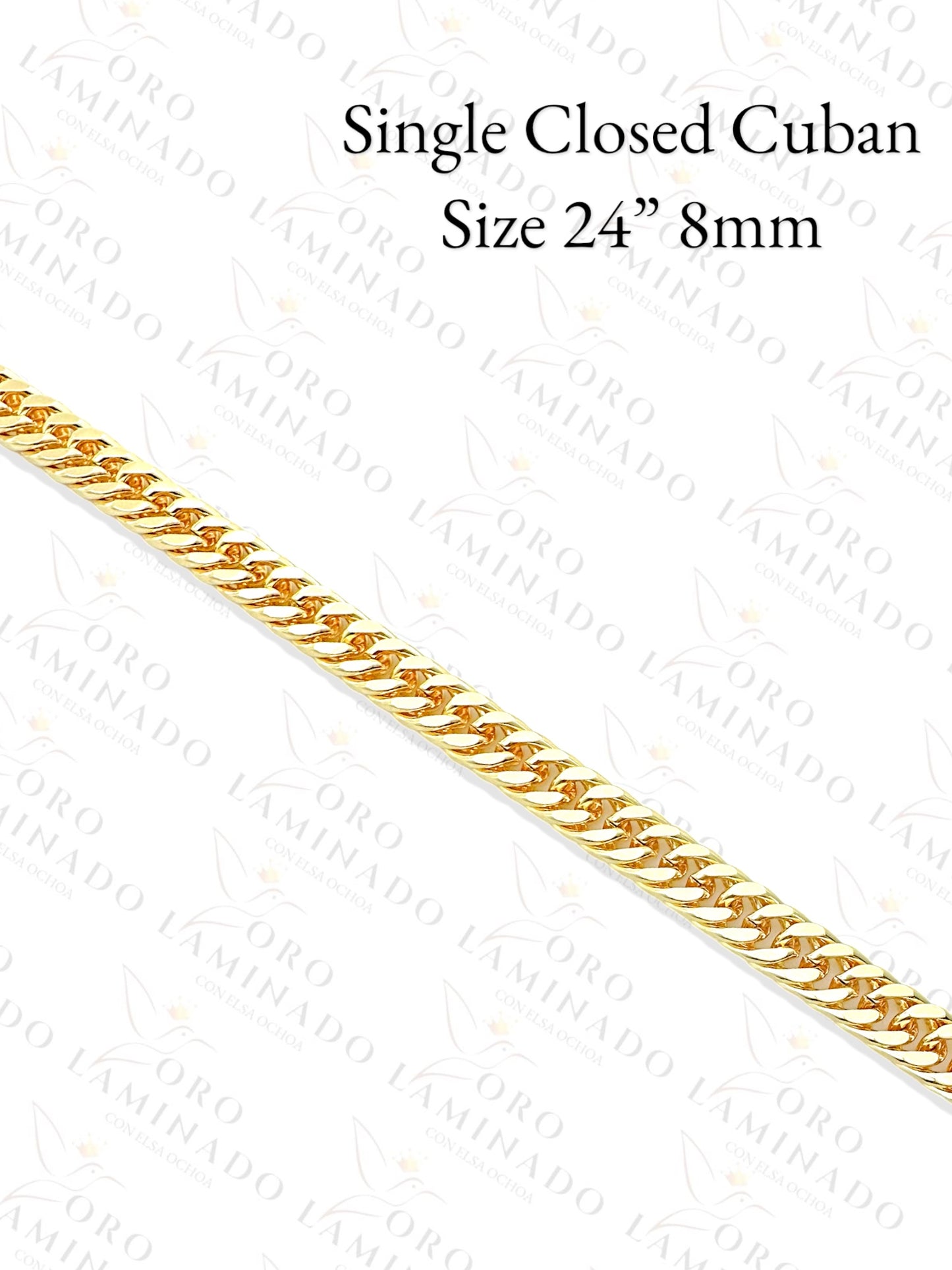 Single Closed Cuban Chain Size 24" 8mm G201