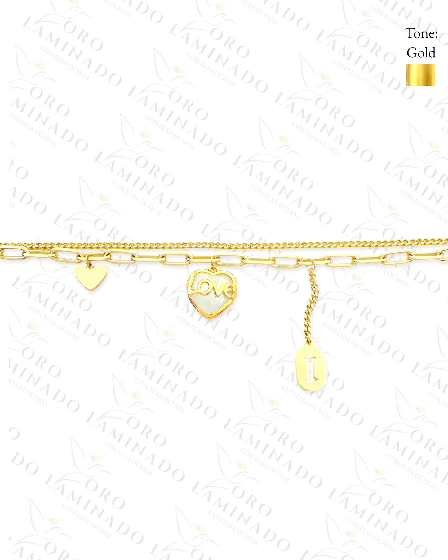 High Quality Double Chain LOVE Bracelet (Gold Filled) B70