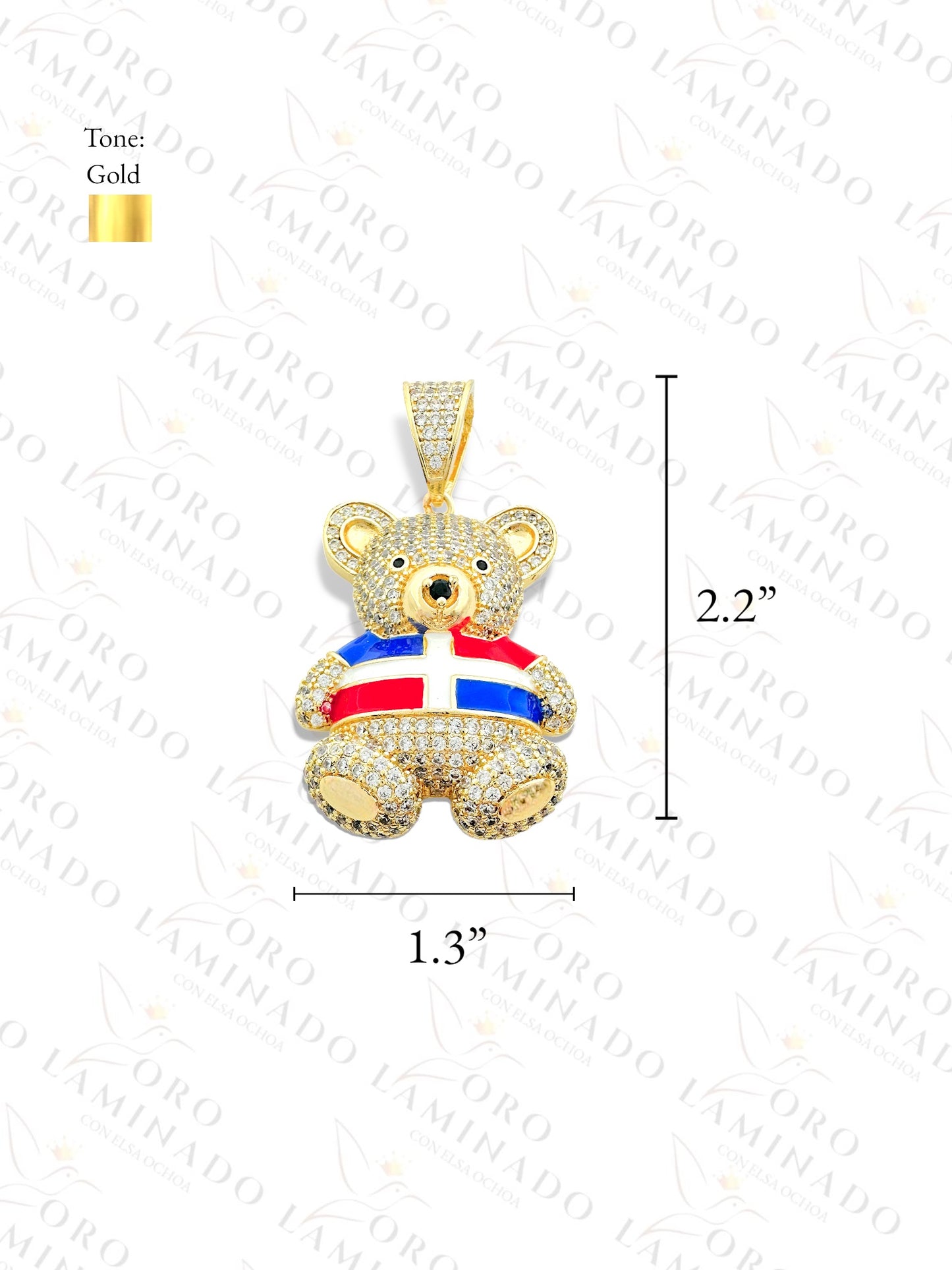 Gold Filled Dominican Republic Bear Pendant R234