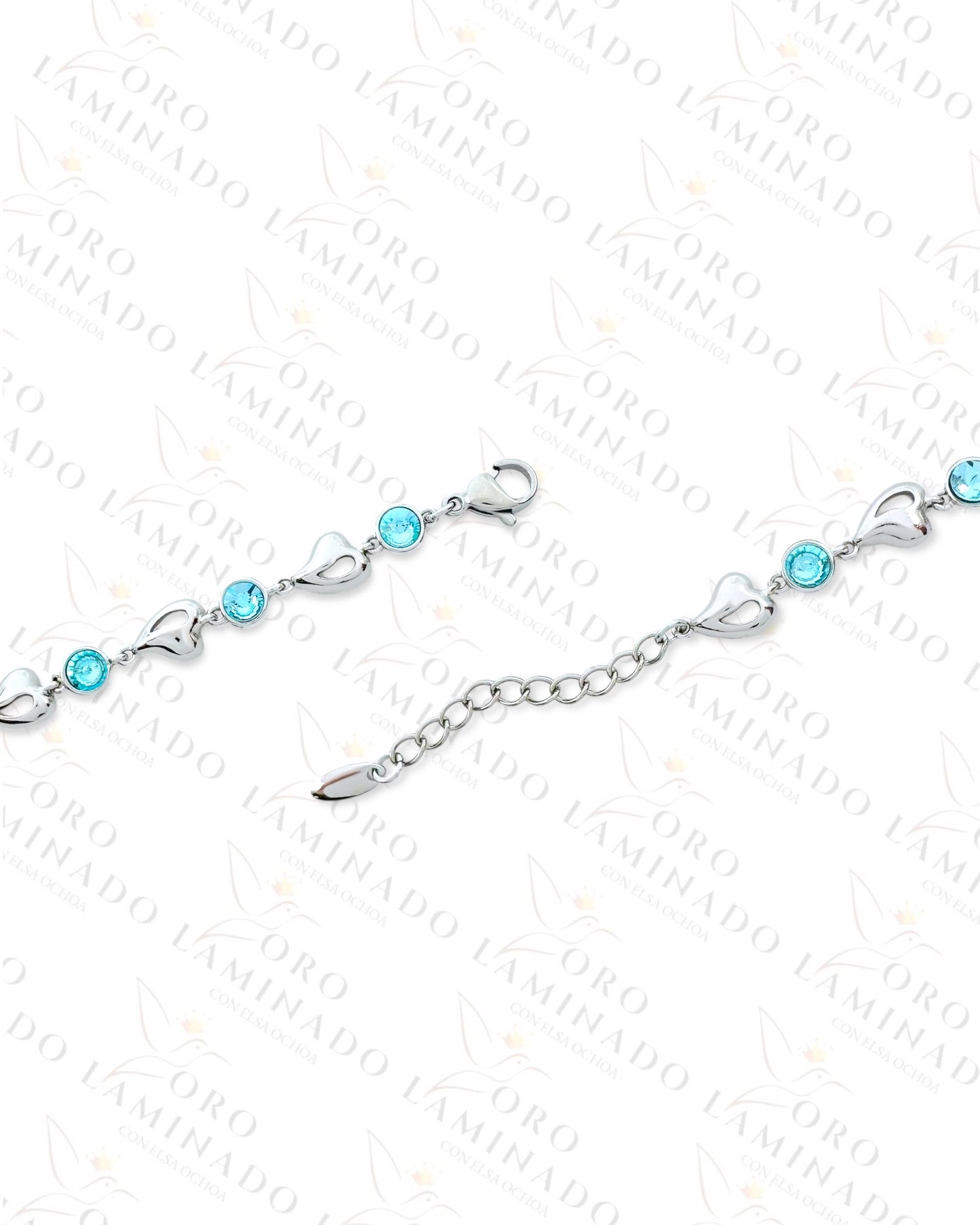 High Quality Silver Hearts Link Bracelet (Gold Filled) Y248