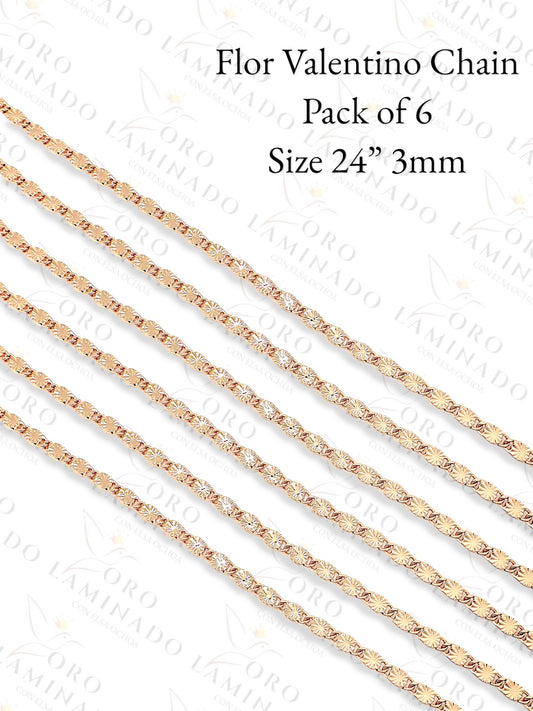 Gold Filled Rose Gold Flor Valentino Chain Pack of 6 Size 24" 3mm B255