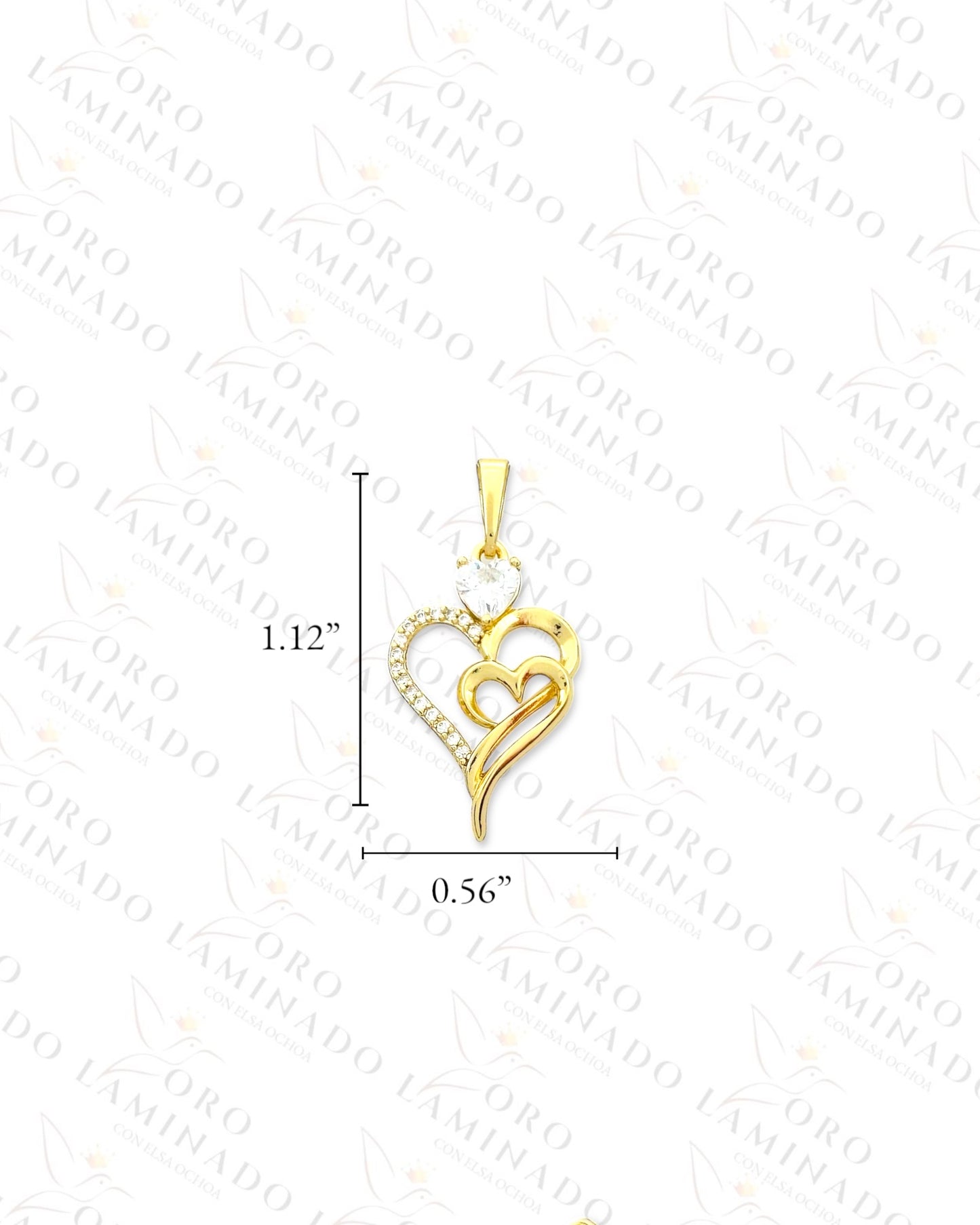 High Quality Interlocked Heart Pendant (Gold Filled) R402