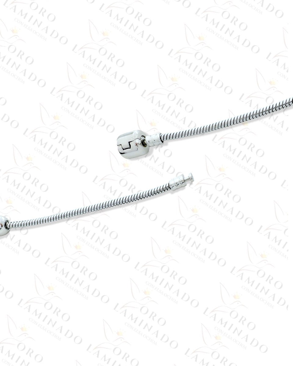 High Quality Silver Blue Charm Bracelet (Gold Filled) Y109
