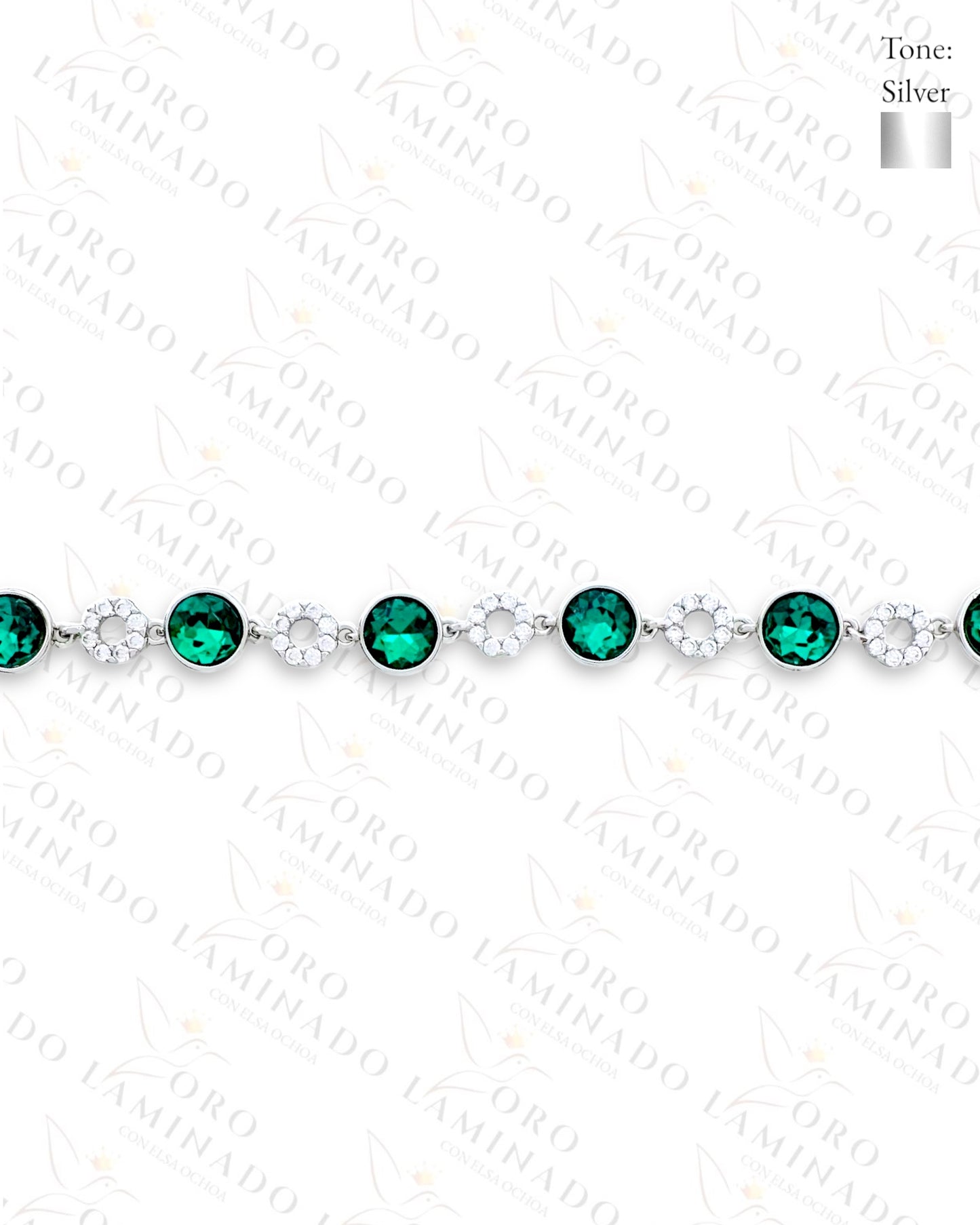 High Quality Green Emerald Stones Bracelet (Gold Filled) G412