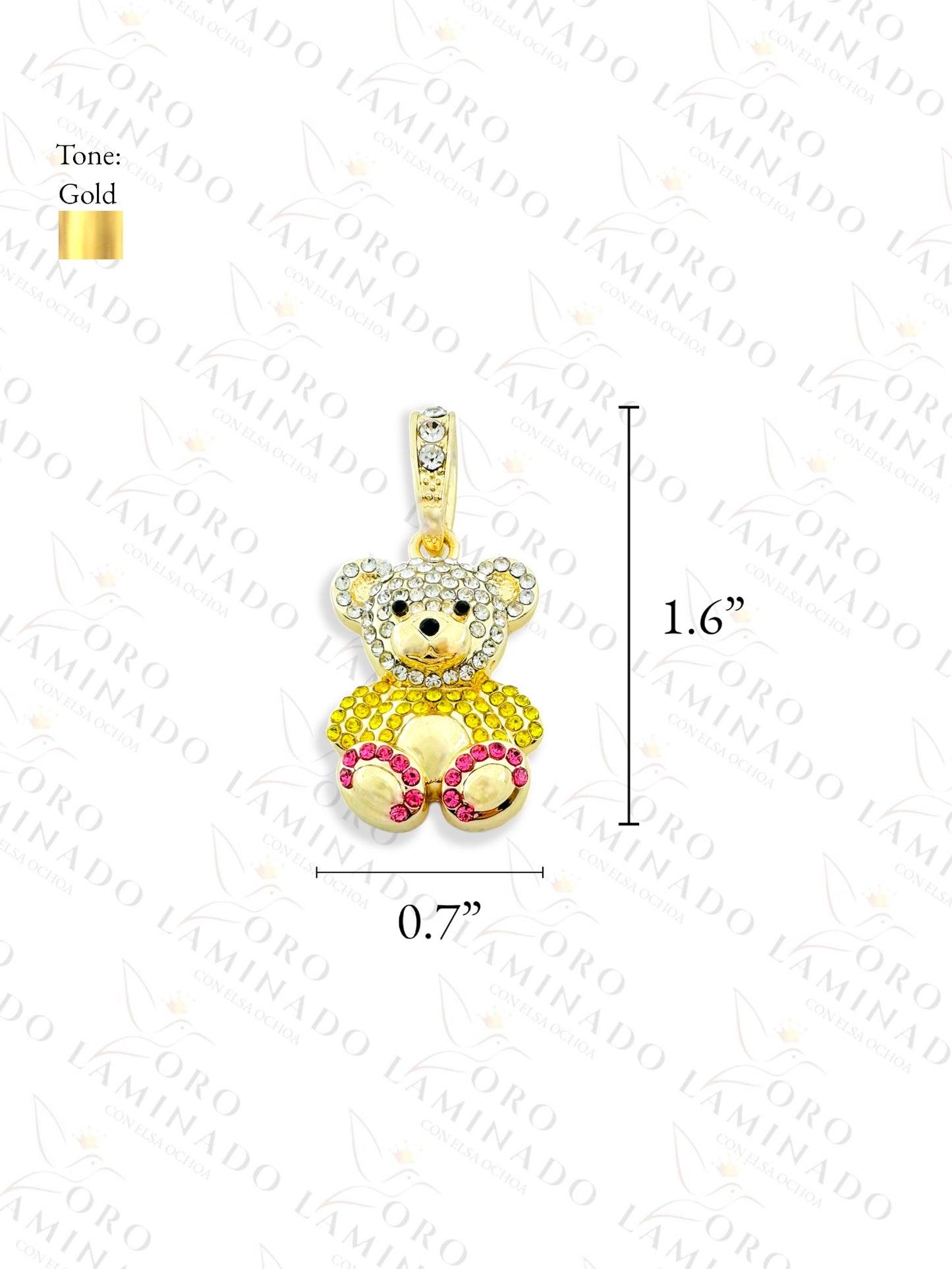 Gold Filled Kids Yellow Bear Pendant C335