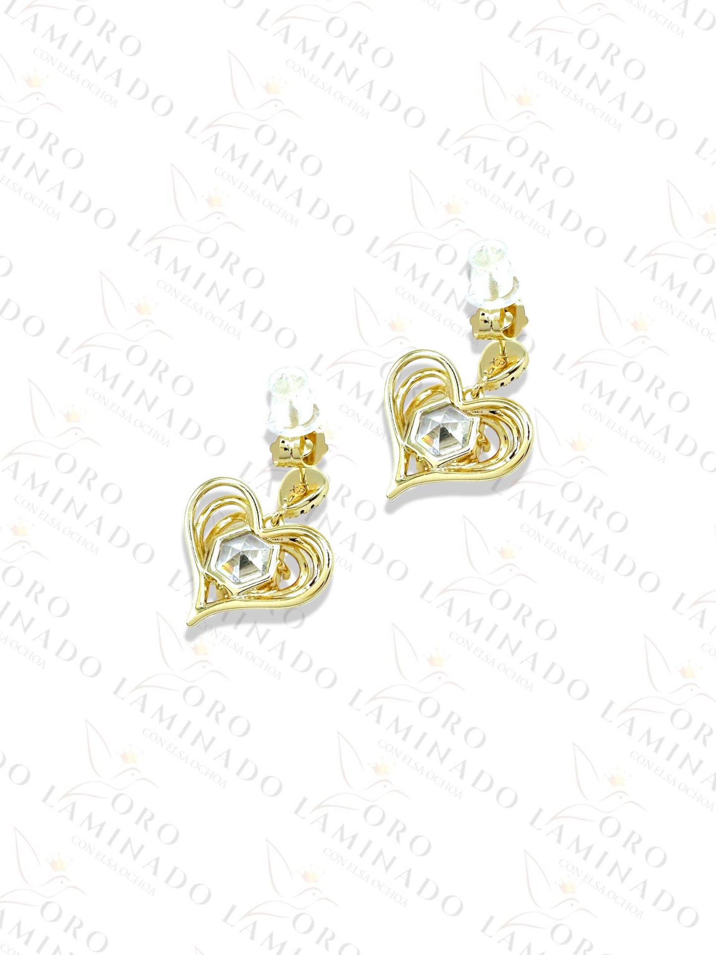 High Quality Diamond Heart Earrings Y60