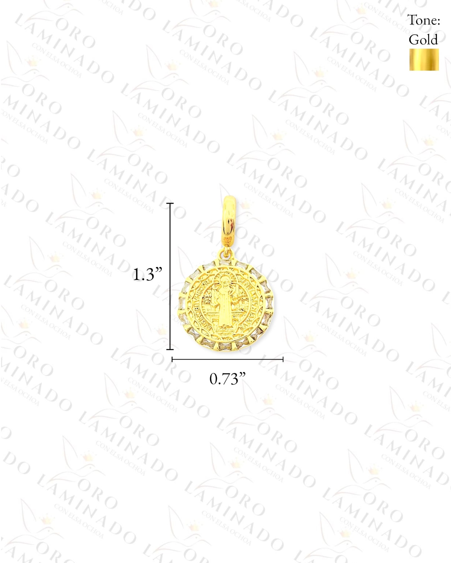 Saint Benedict Round Charm (Gold Filled) G310