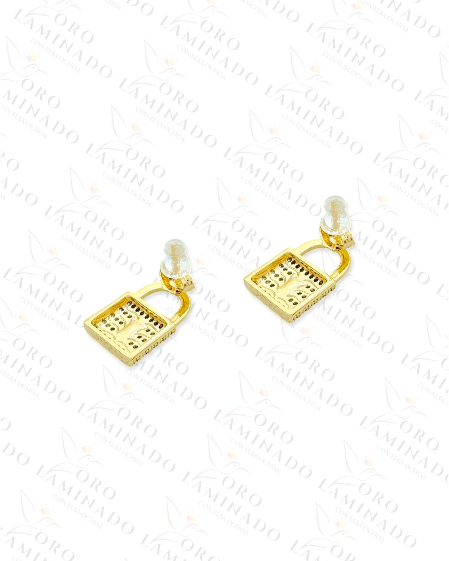 High Quality Diamond Lock Earrings (Gold Filled) C128
