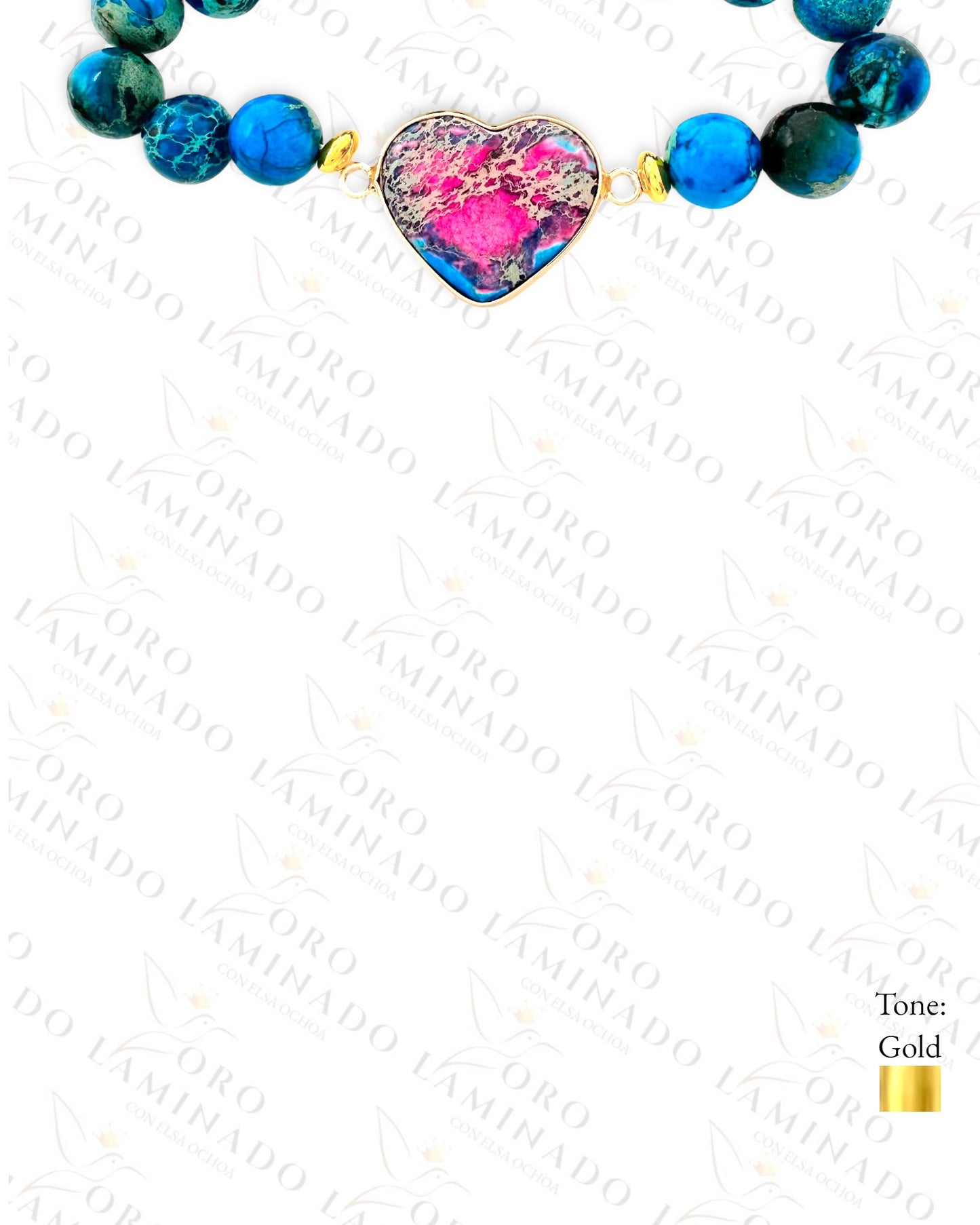 Blue and Pink Quartz Bracelet Y254