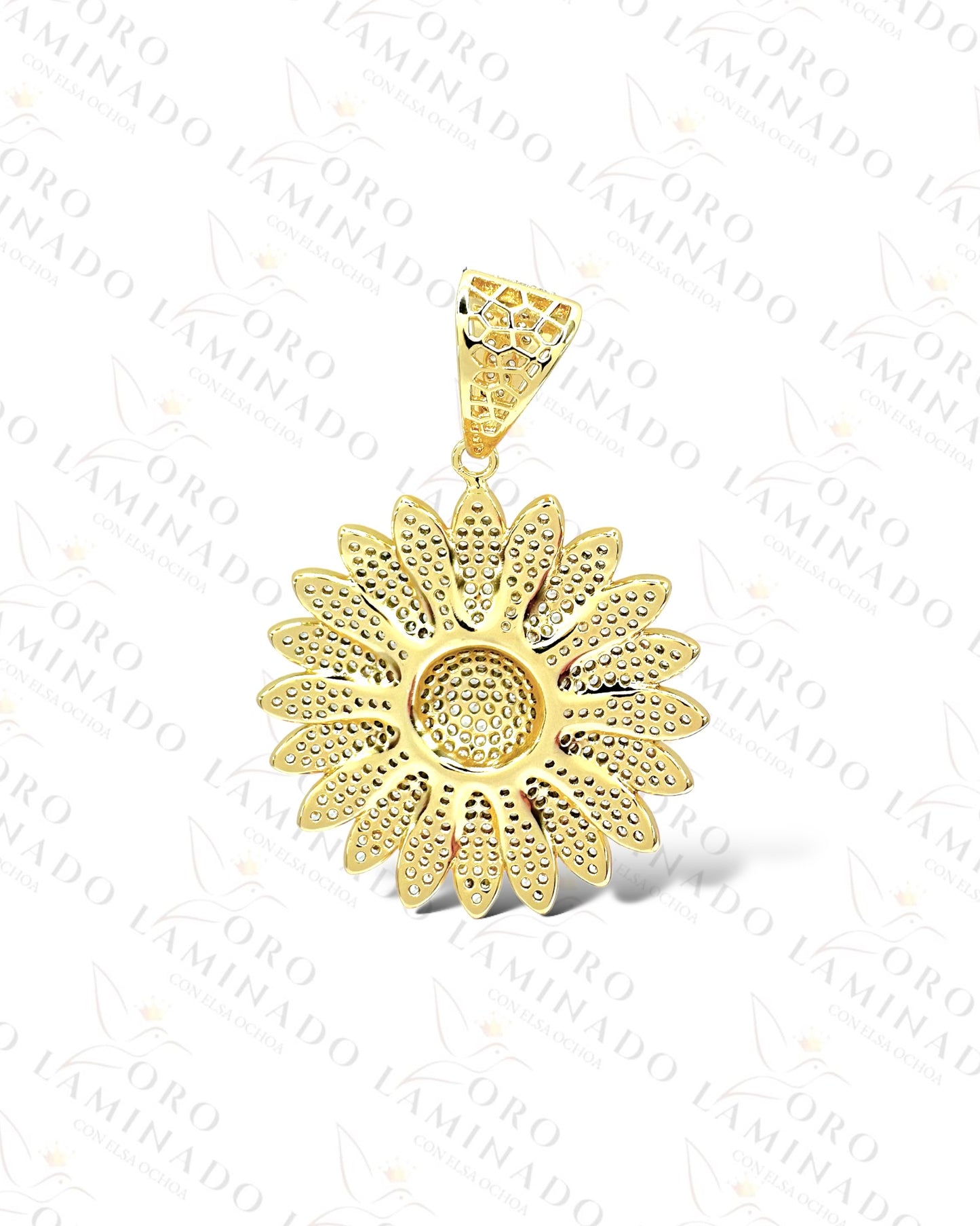 Gold Filled High Quality Sparkling Sunflower Pendant B479