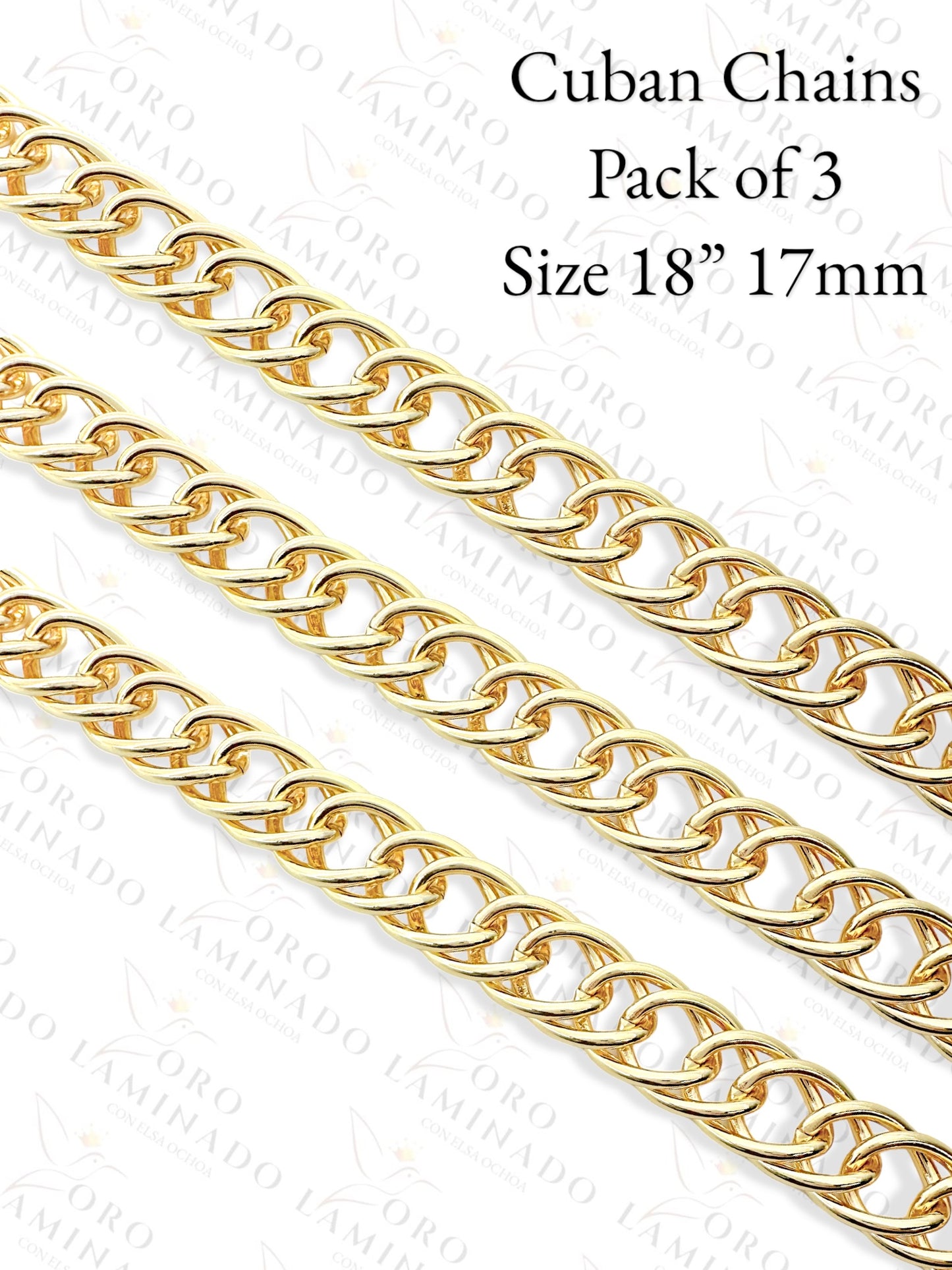 Cuban CHains Pack of 3 Size 18" 17mm B299