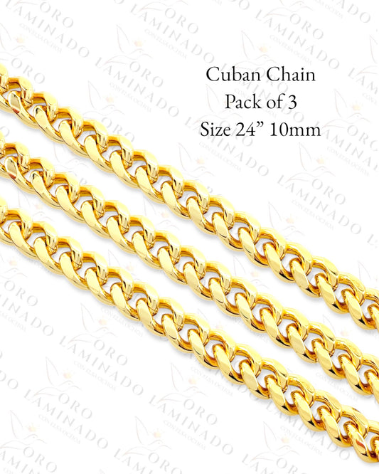 Cuban Chains Pack of 3 Size 24" 10mm Y358