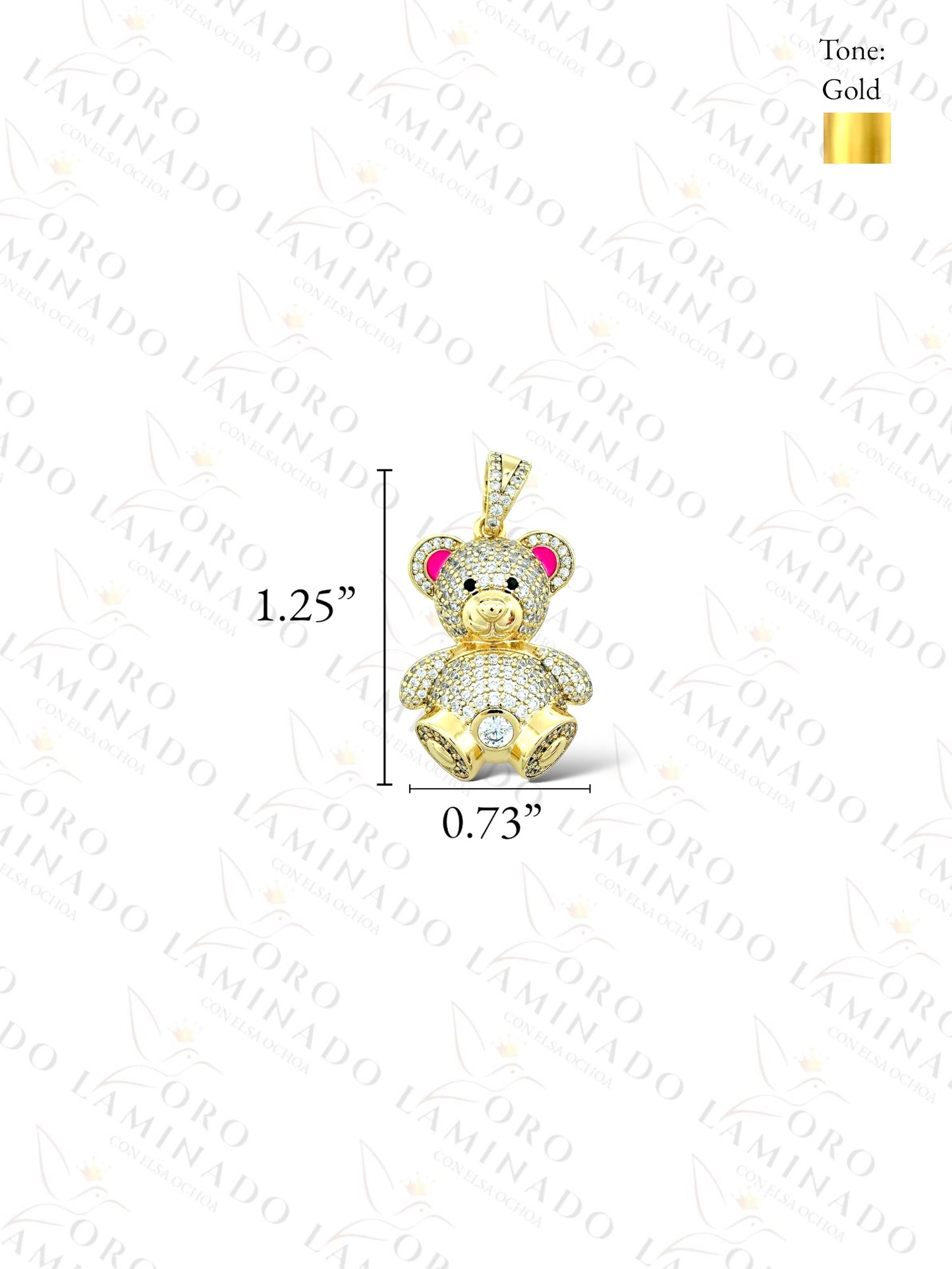 Gold Filled Sparkling Teddy Bear Pendant G426