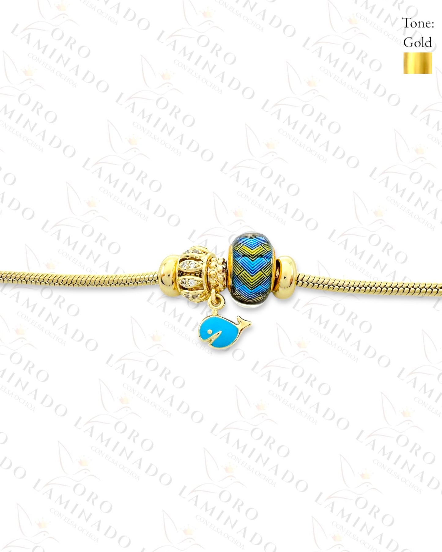 High Quality Blue Whale Charm Bracelet B109