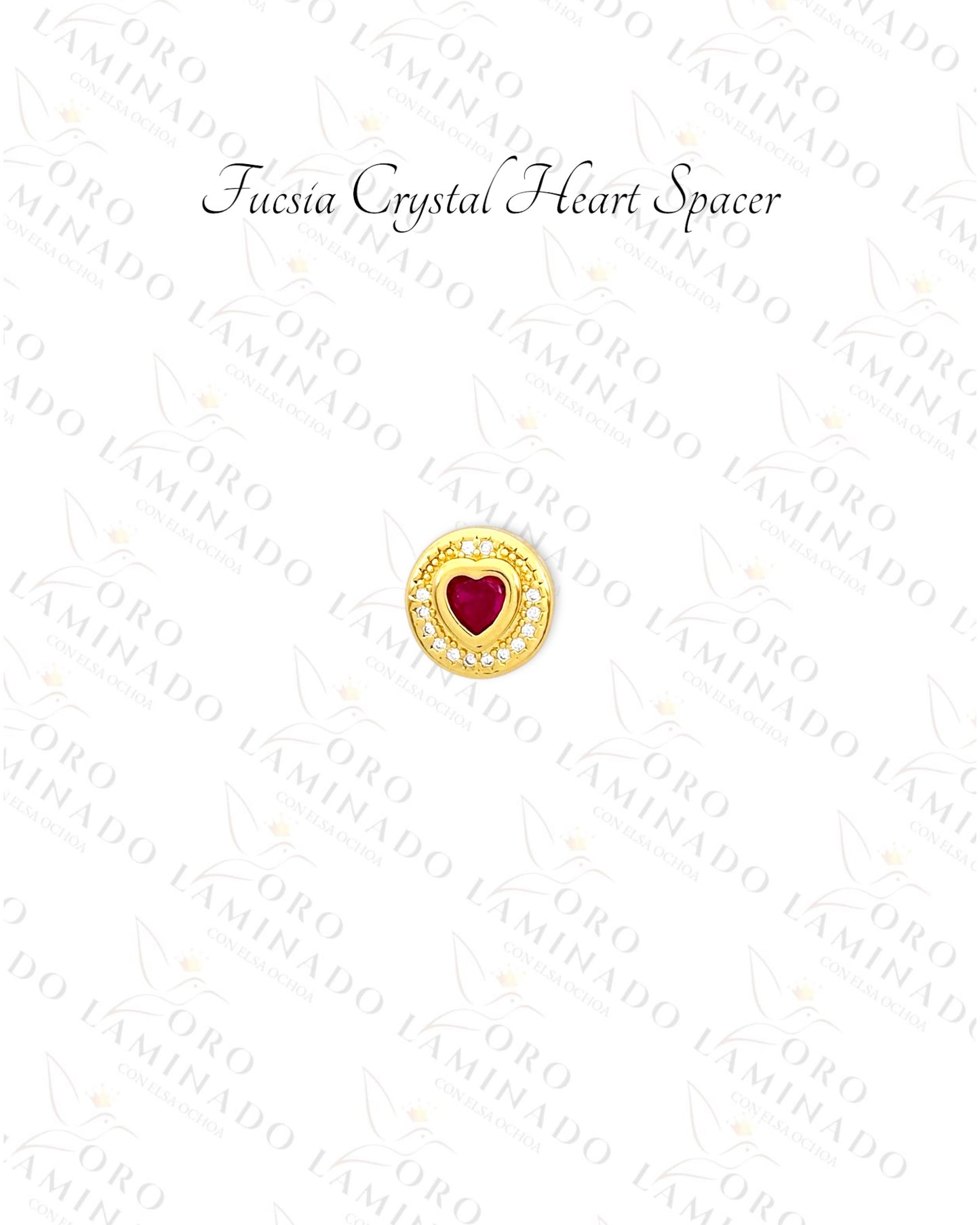 Crystal Heart Charm Divider (Gold Filled) R152