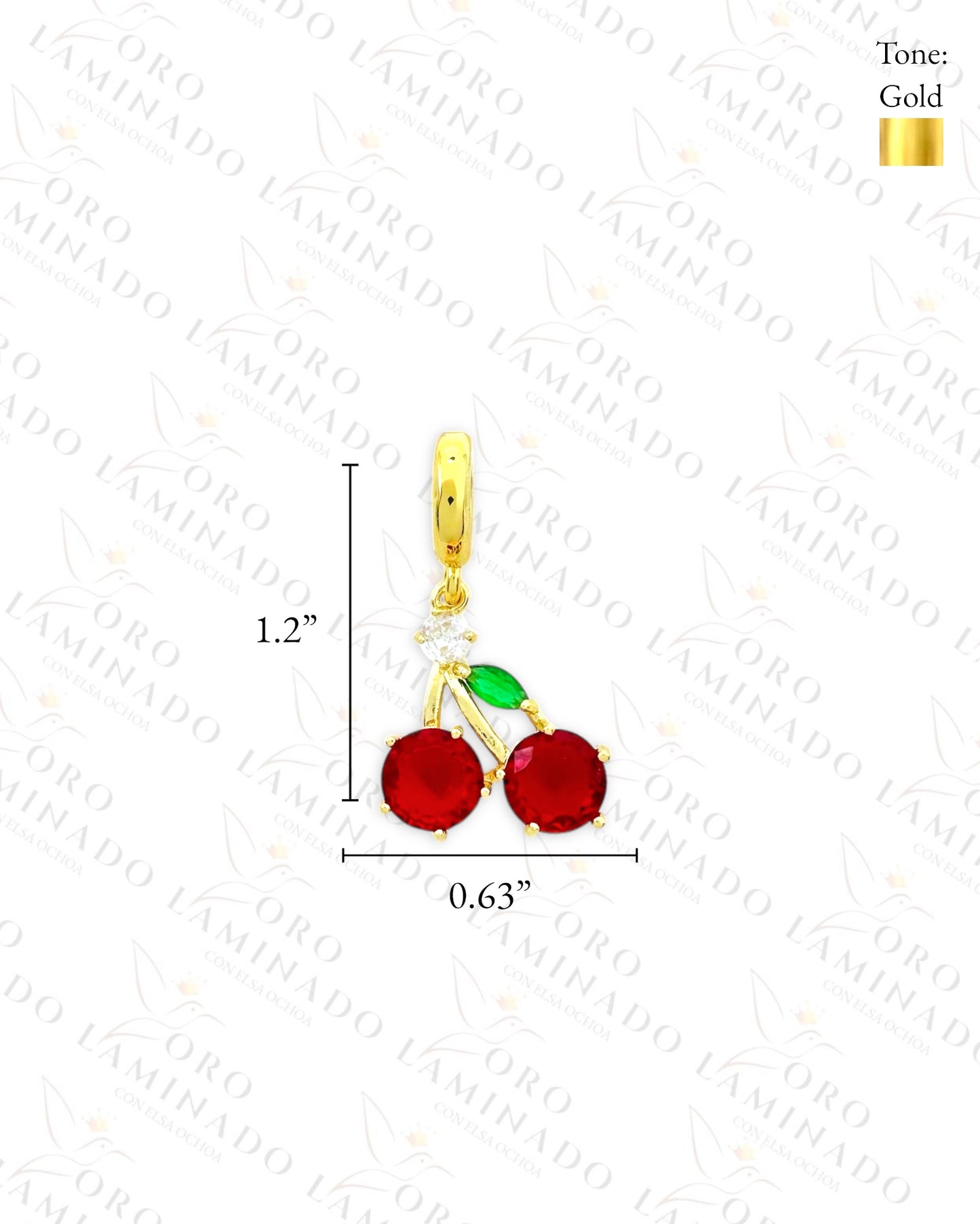 Crystal Cherry Charm (Gold Filled) B410