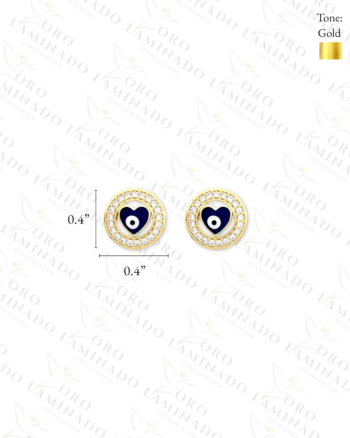 High Quality Blue Evil Eye Heart Earrings (Gold Filled) B177