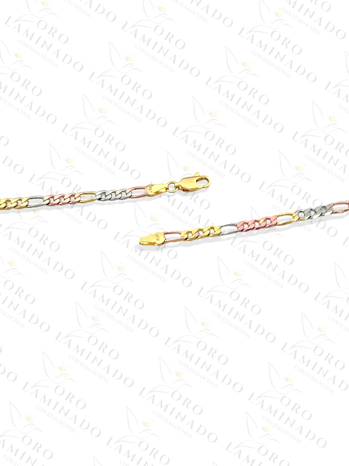 Three Tones Figaro Chains Pack of 6 Size 22" 4mm G142
