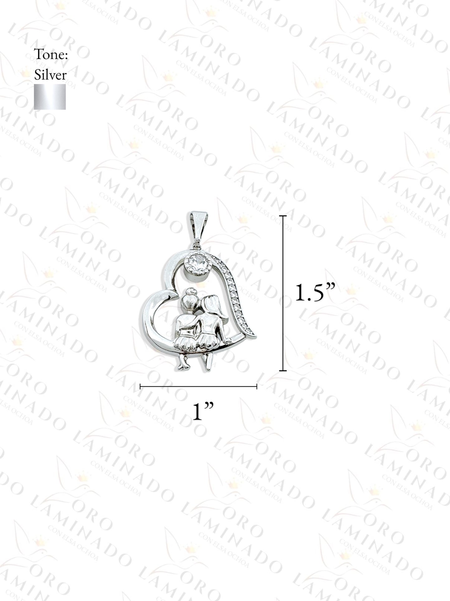 Gold Filled High Quality Two Girls Heart Pendant Y204