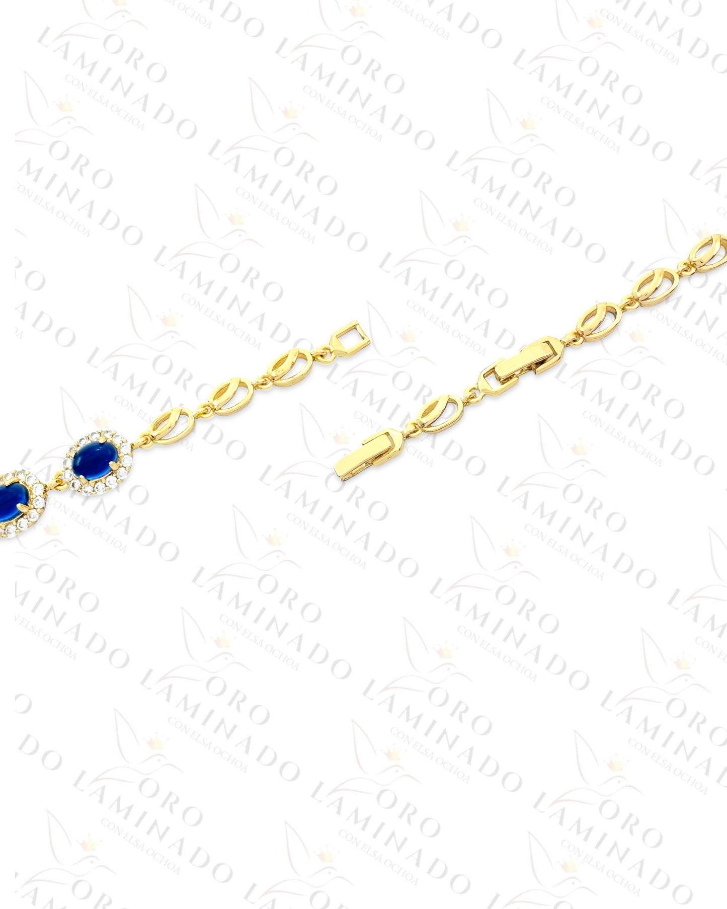 High Quality Blue and Gold Stone Bracelet (Gold Filled) Y337