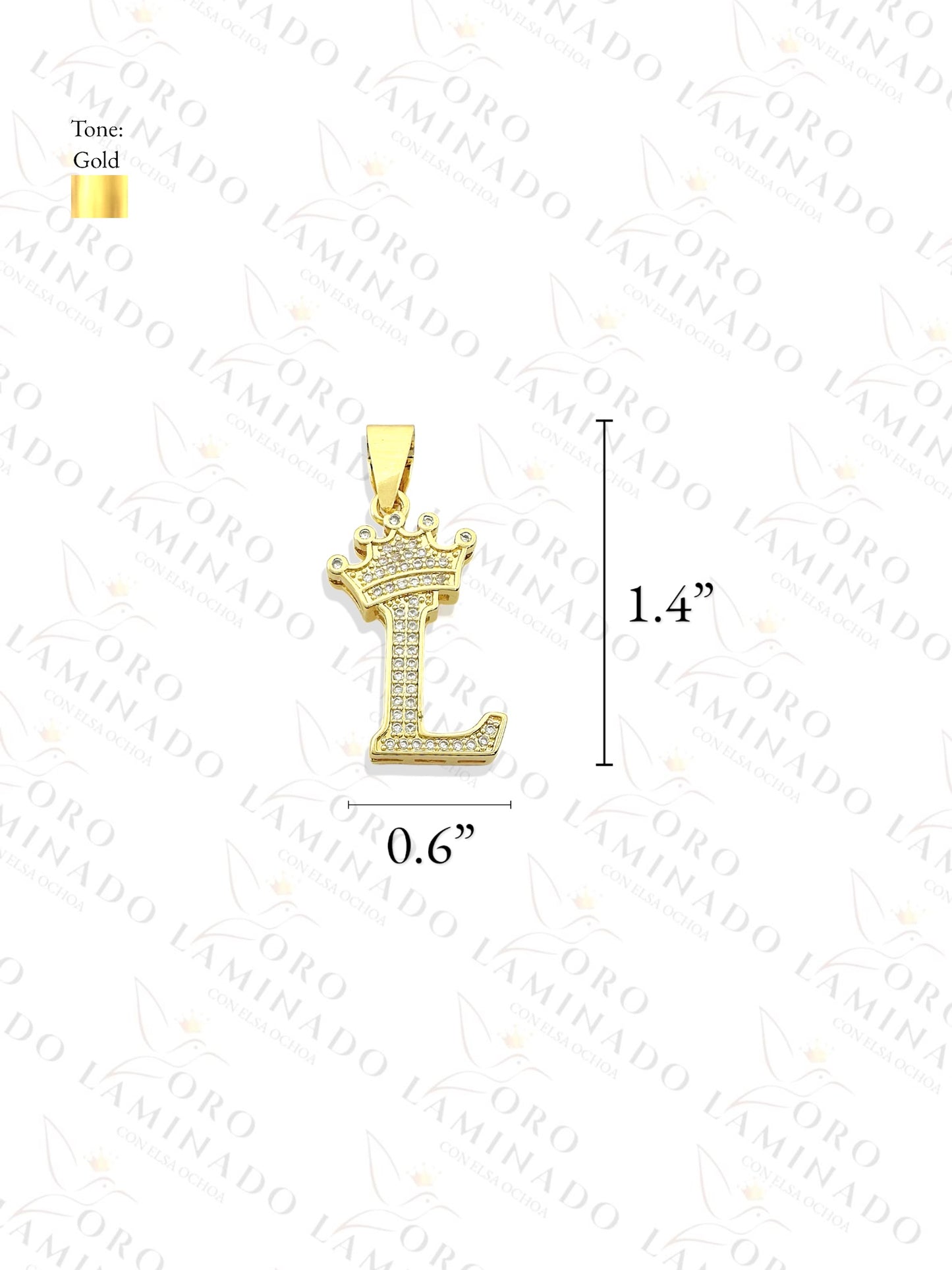 Gold Filled Letter "L" Crown Pendant B164
