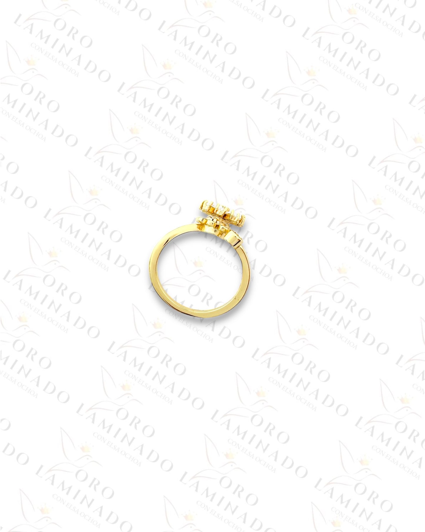 Adjustable Petite Crystal Flower Ring (Gold Filled) B71