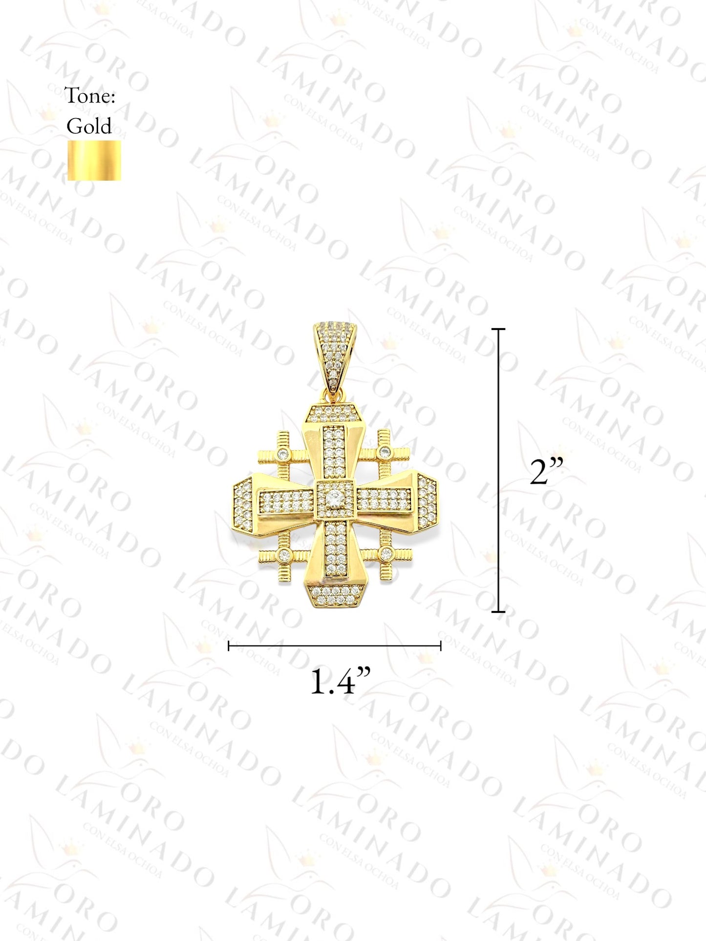 Gold Filled High Quality Cross Pendant with Stones C210