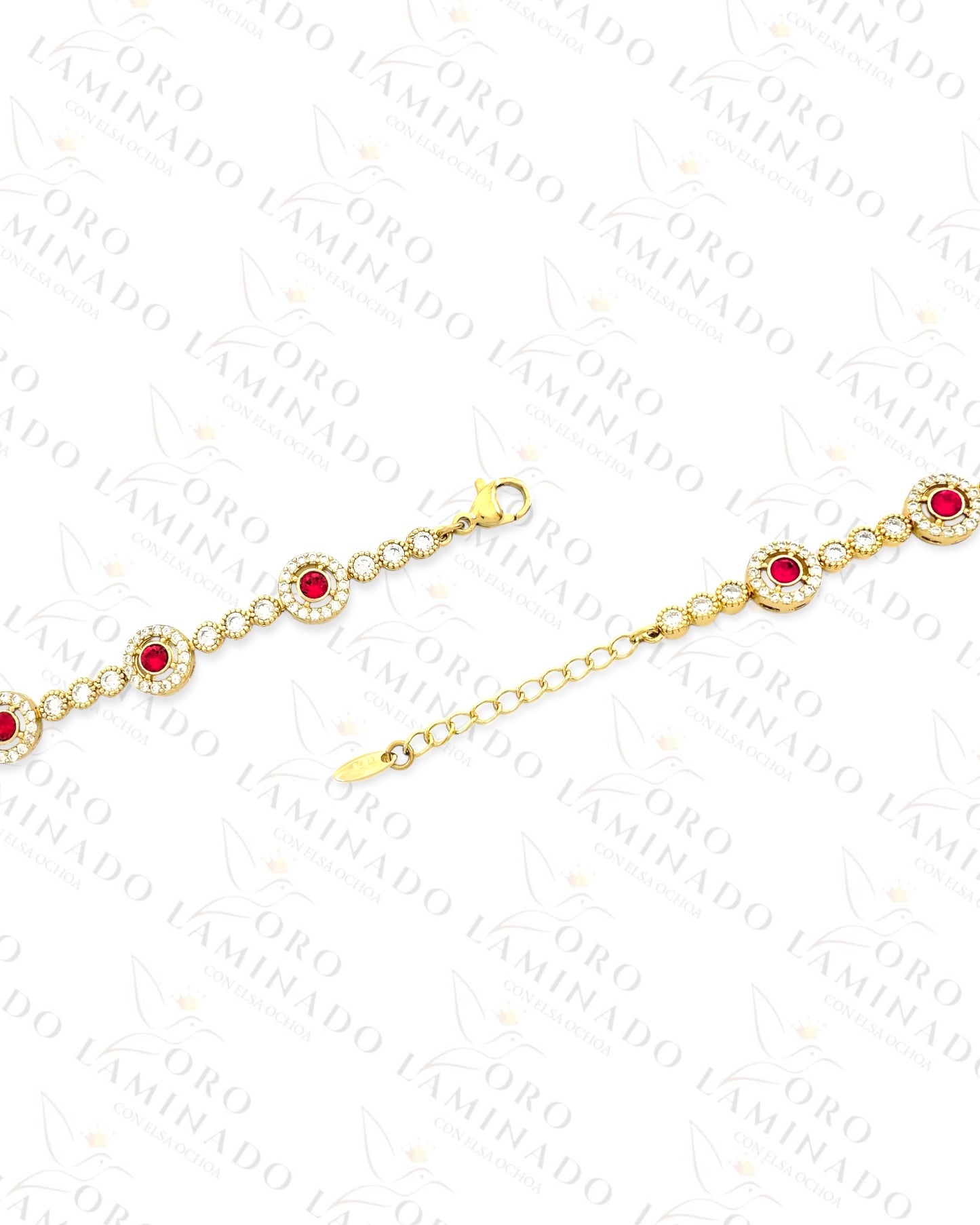 High Quality Orange Crystal Design Bracelet (Gold Filled) R124