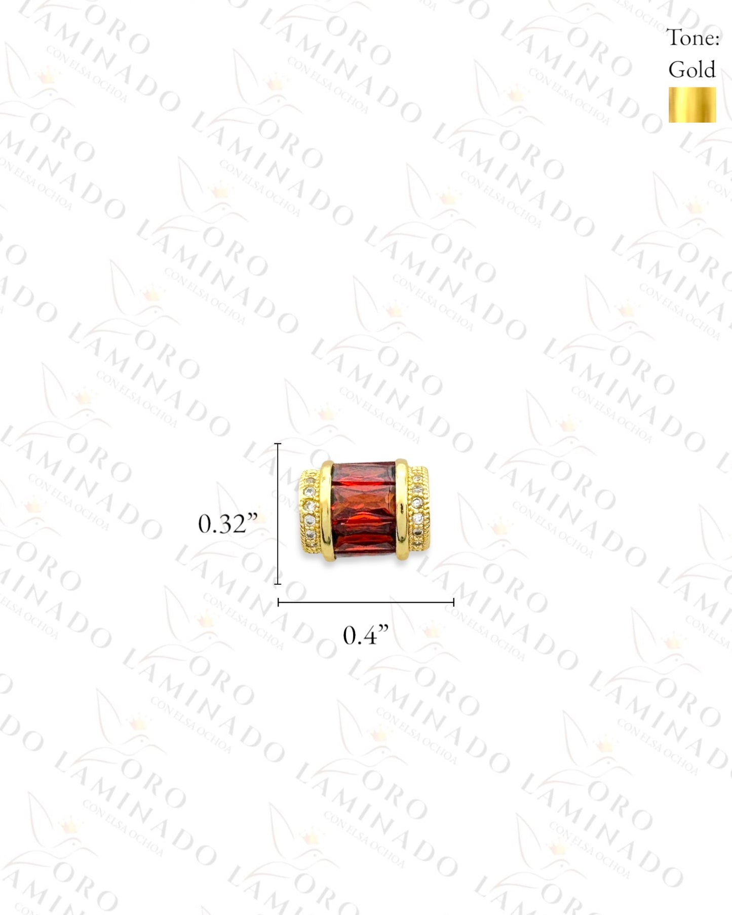 Red Crystal Charm Divider (Gold Filled) B394