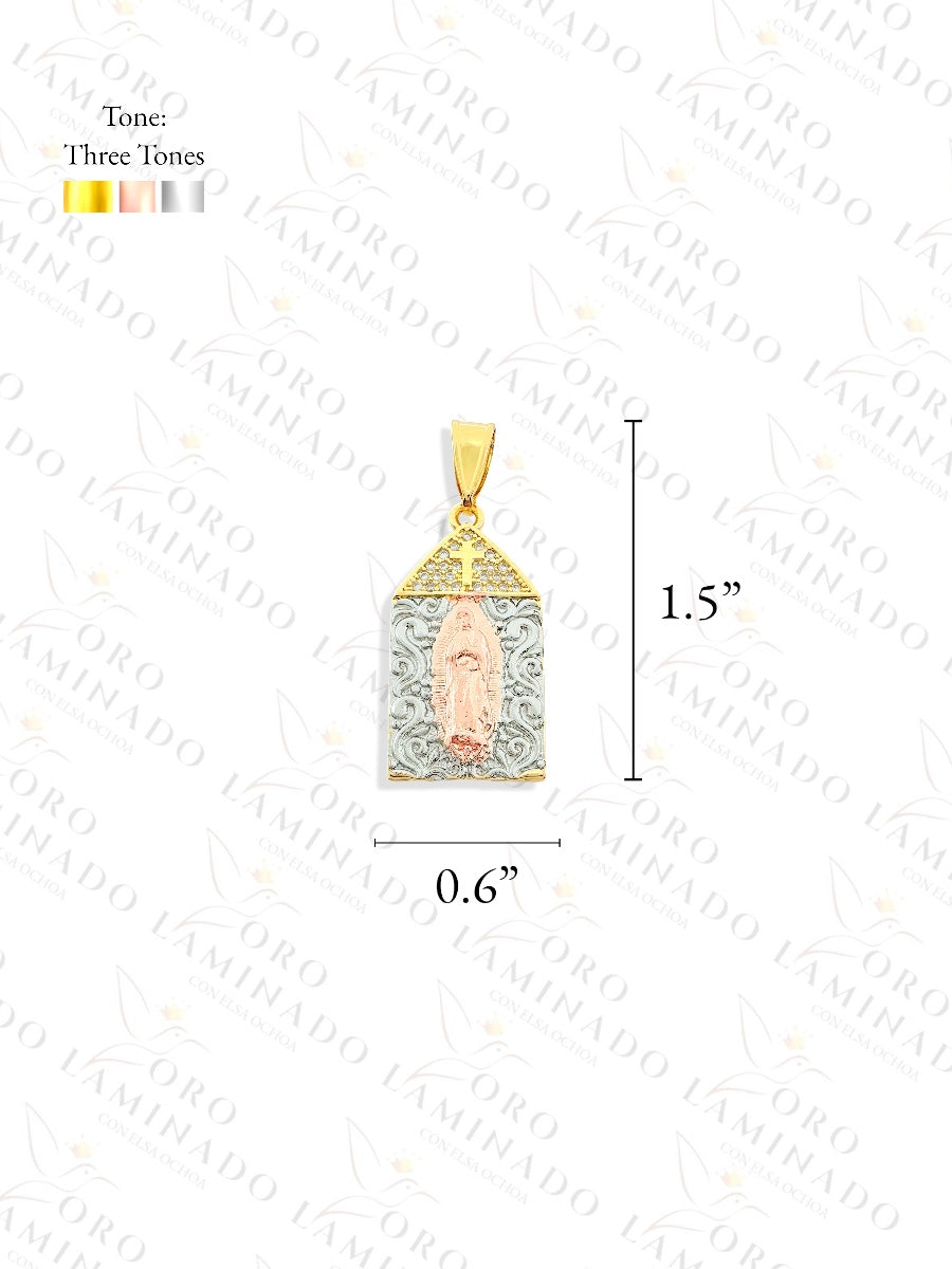 Gold Filled Three Tones Virgin Mary Pendant Y20