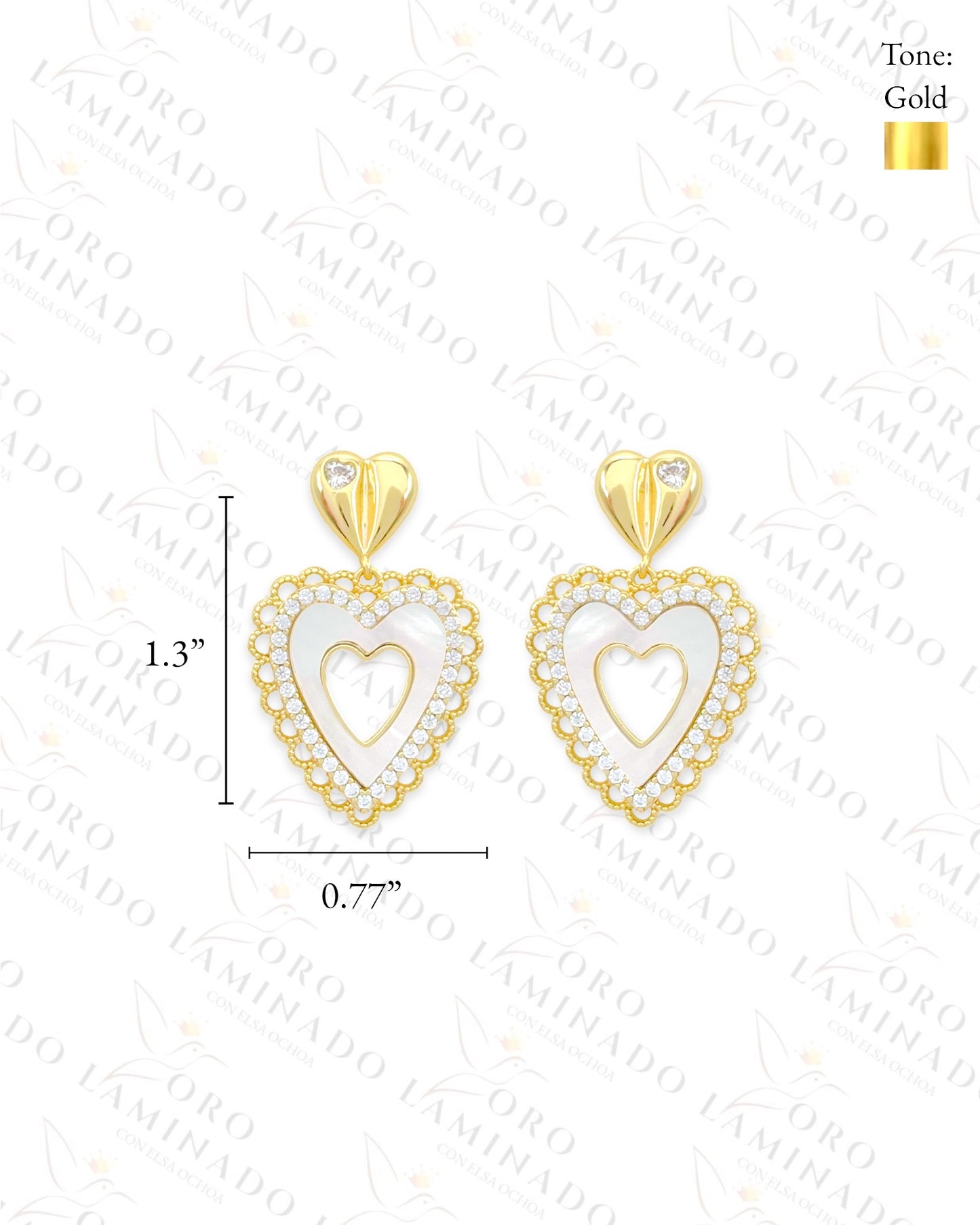 High Quality Opalescent Heart Earrings (Gold Filled) Y450