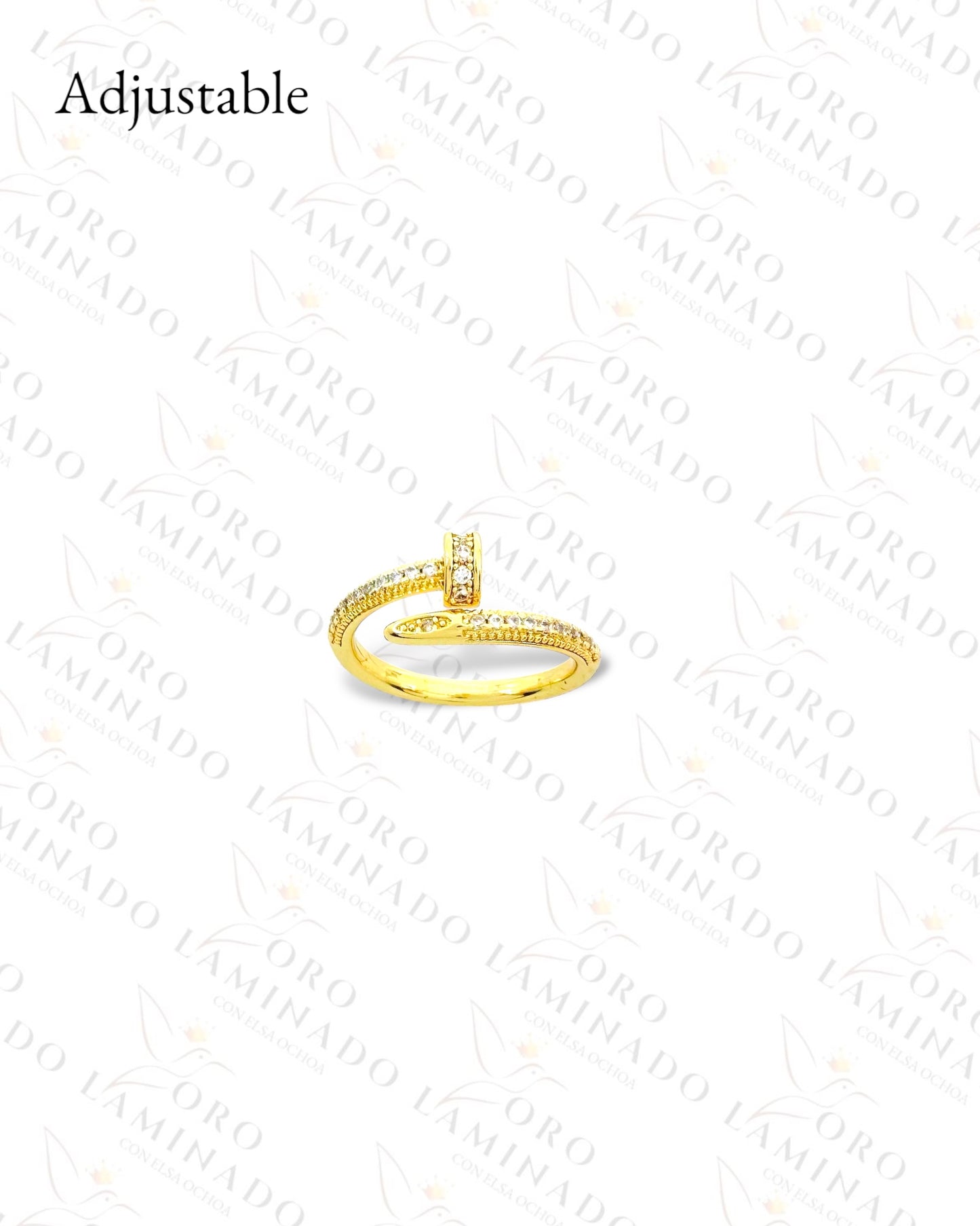 Adjustable Sparkling Nail Ring (Gold Filled) G274