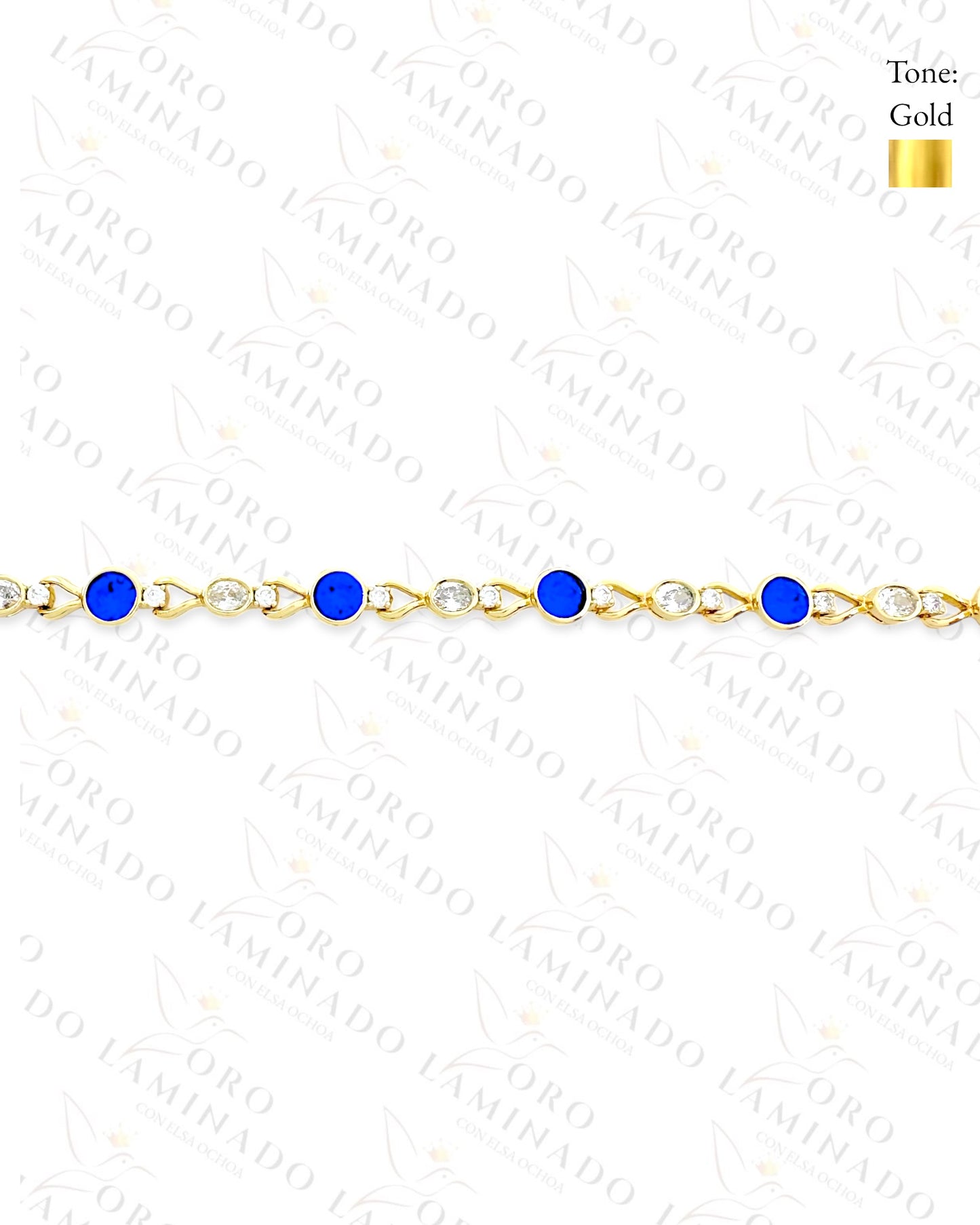 High Quality Cobalt Blue Design Bracelet (Gold Filled) Y68