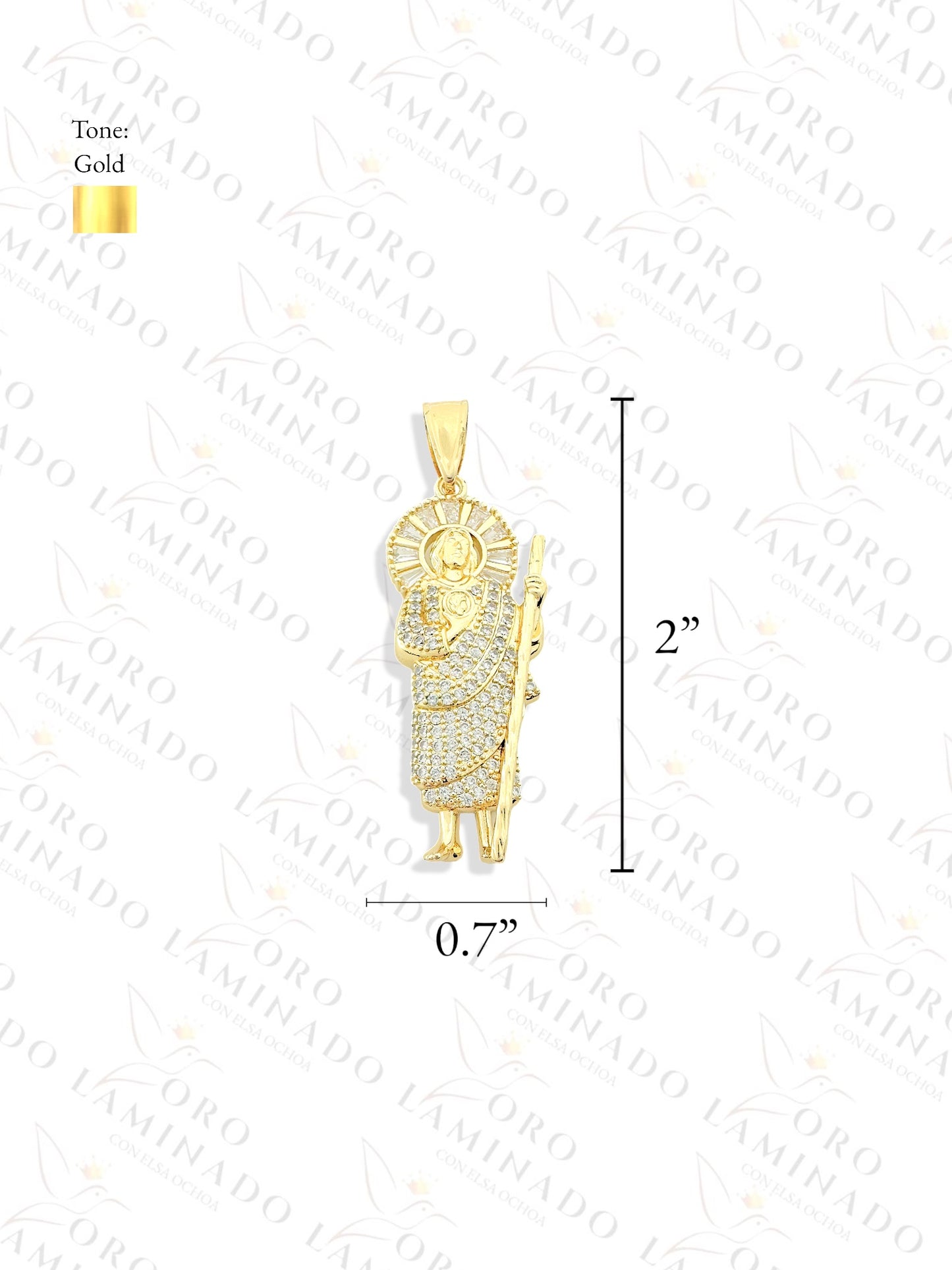 Gold Filled Saint Judas Diamond Pendant G22