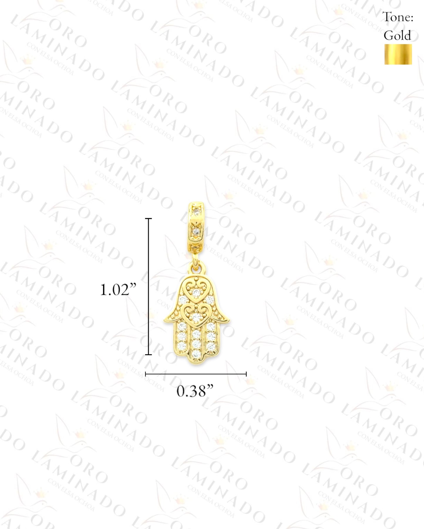 Sparkling Hamsa Hand Charm (Gold Filled) R447