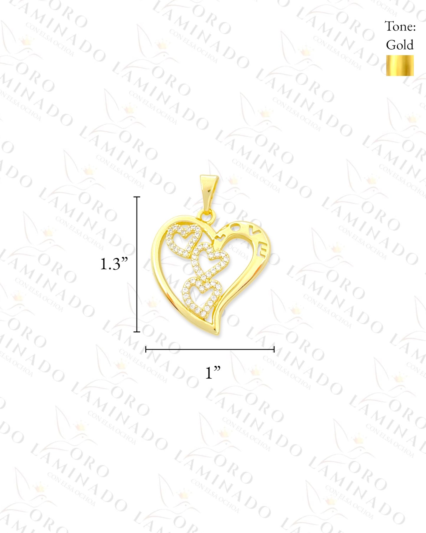 High Quality Heart with "LOVE" Pendant (Gold Filled) B25