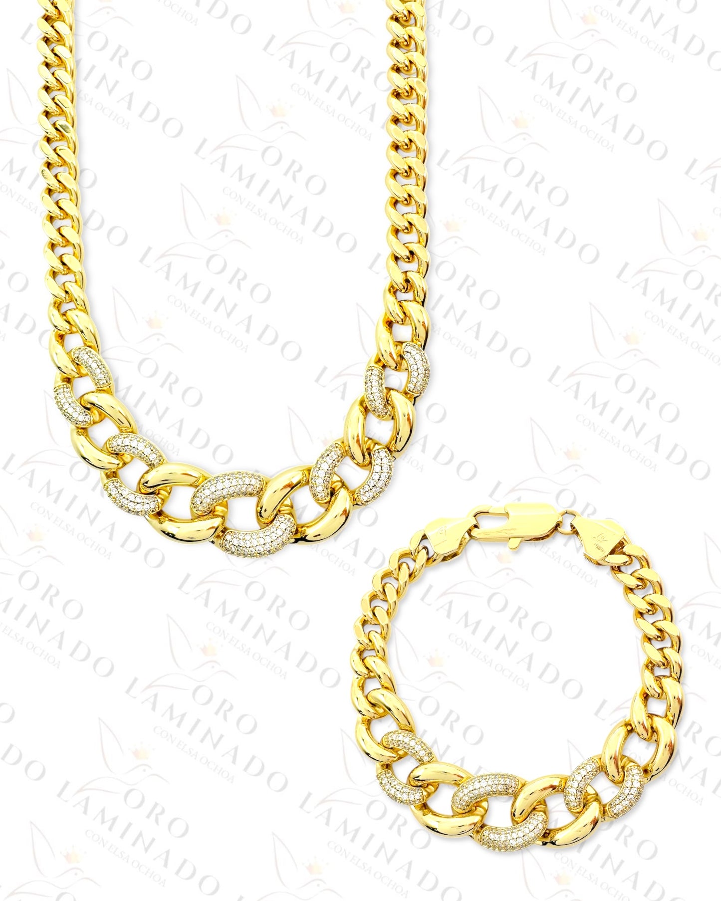 High Quality Chunky Cuban Chain Set (Gold Filled) G237