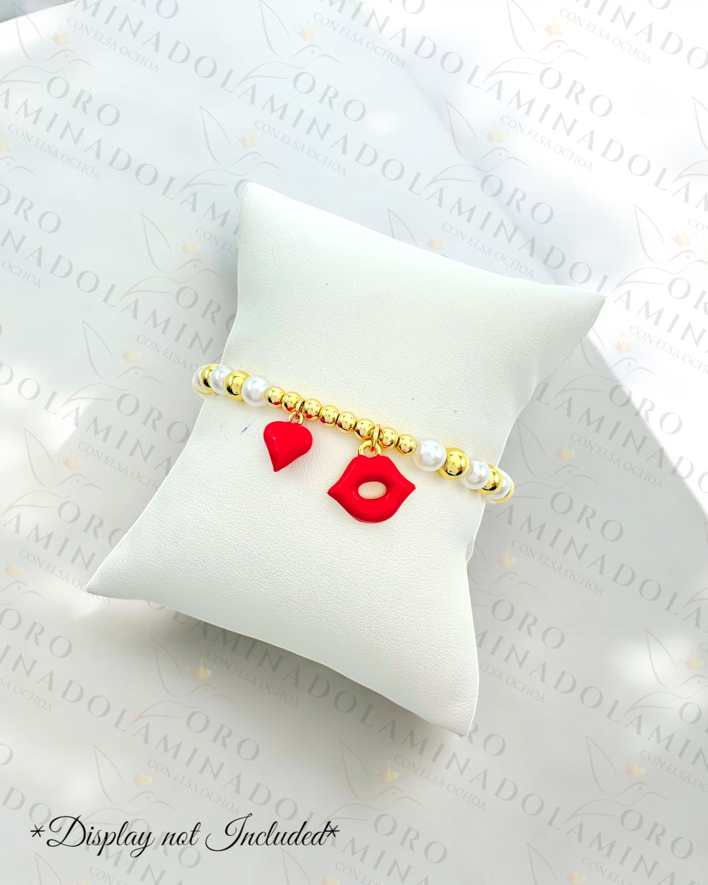 Kiss Charm Pearl Bracelet (Gold Filled) C7