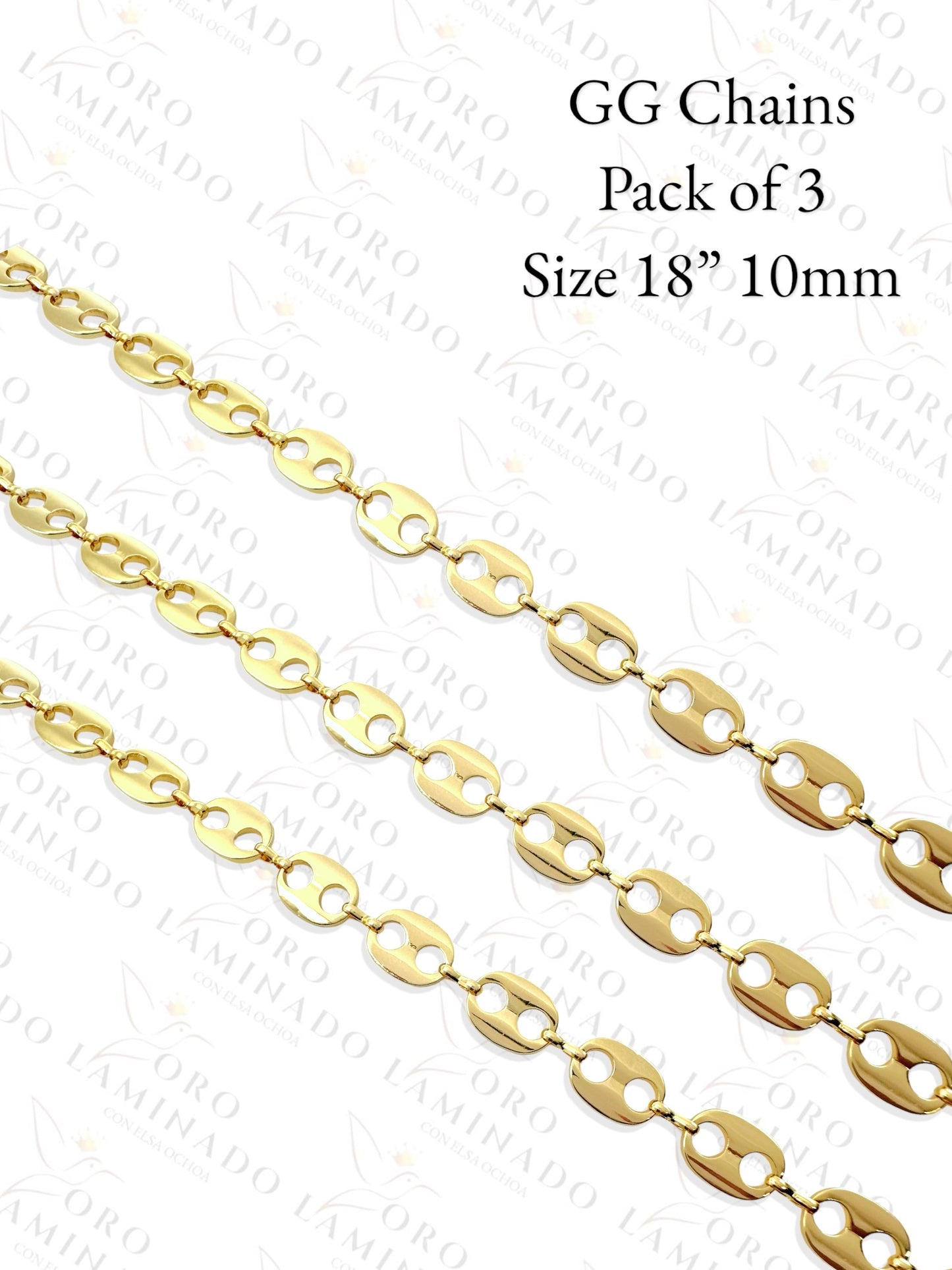 Gold Filled GG Chains Pack of 3 Size 18" 10mm Y350
