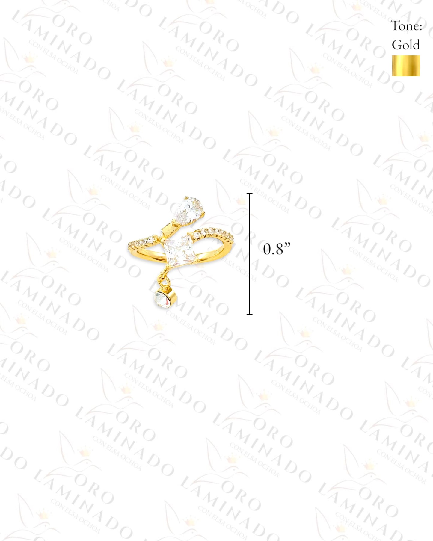 Adjustable High Quality Drop Design Ring (Gold Filled) G382