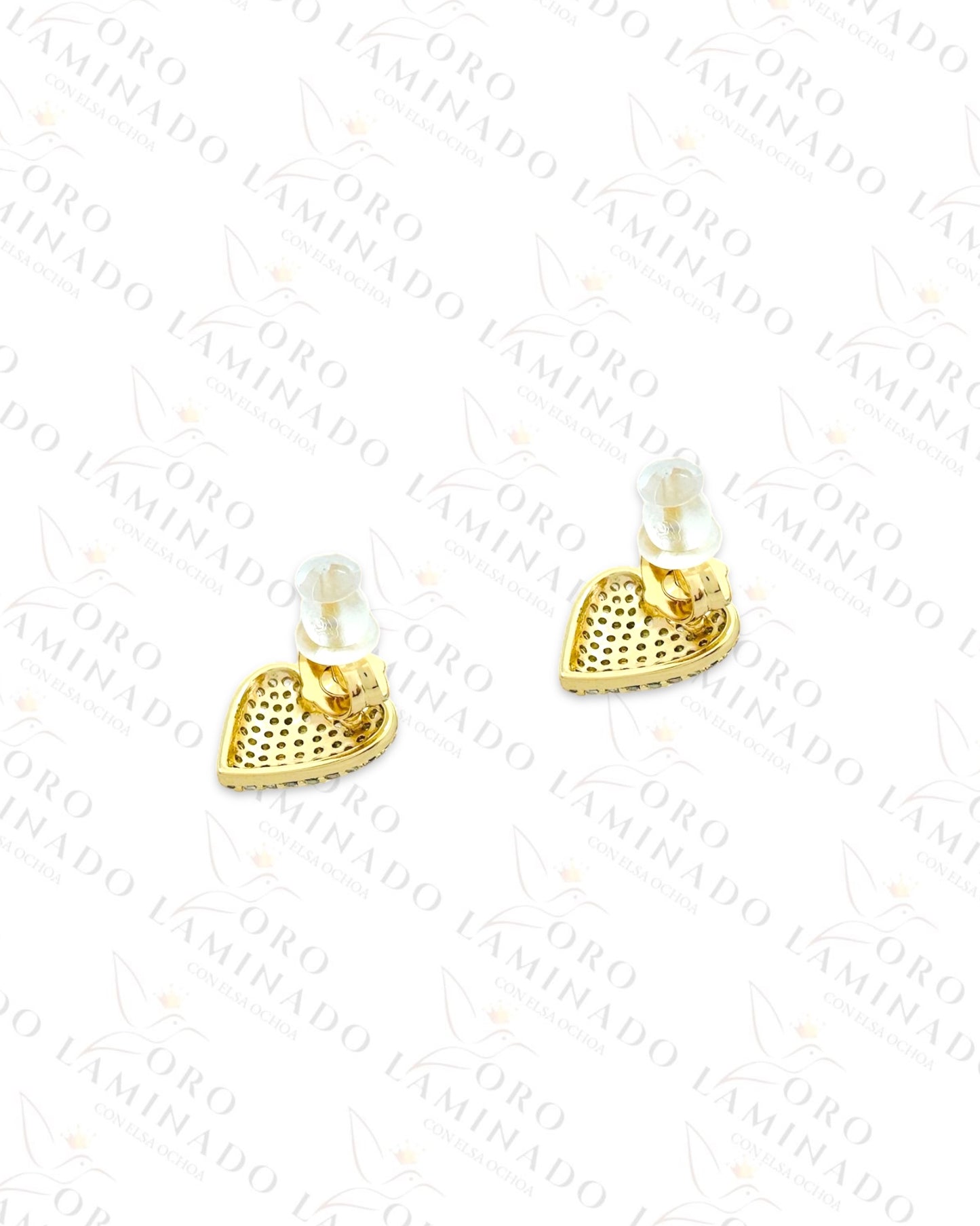 High Quality Diamond Heart Earrings (Gold Filled) Y33