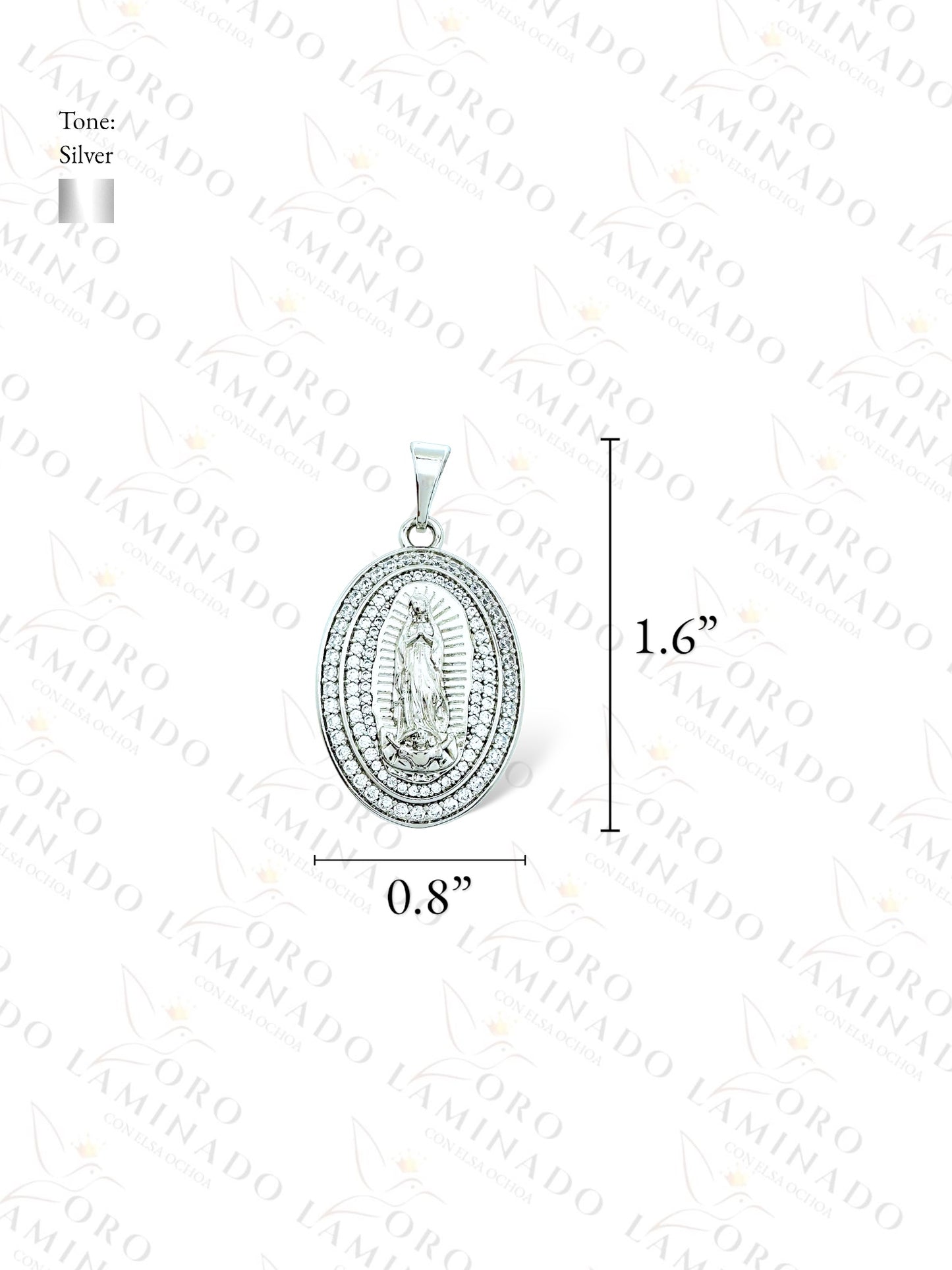 Gold Filled High Quality Virgen Mary Oval Pendant G448