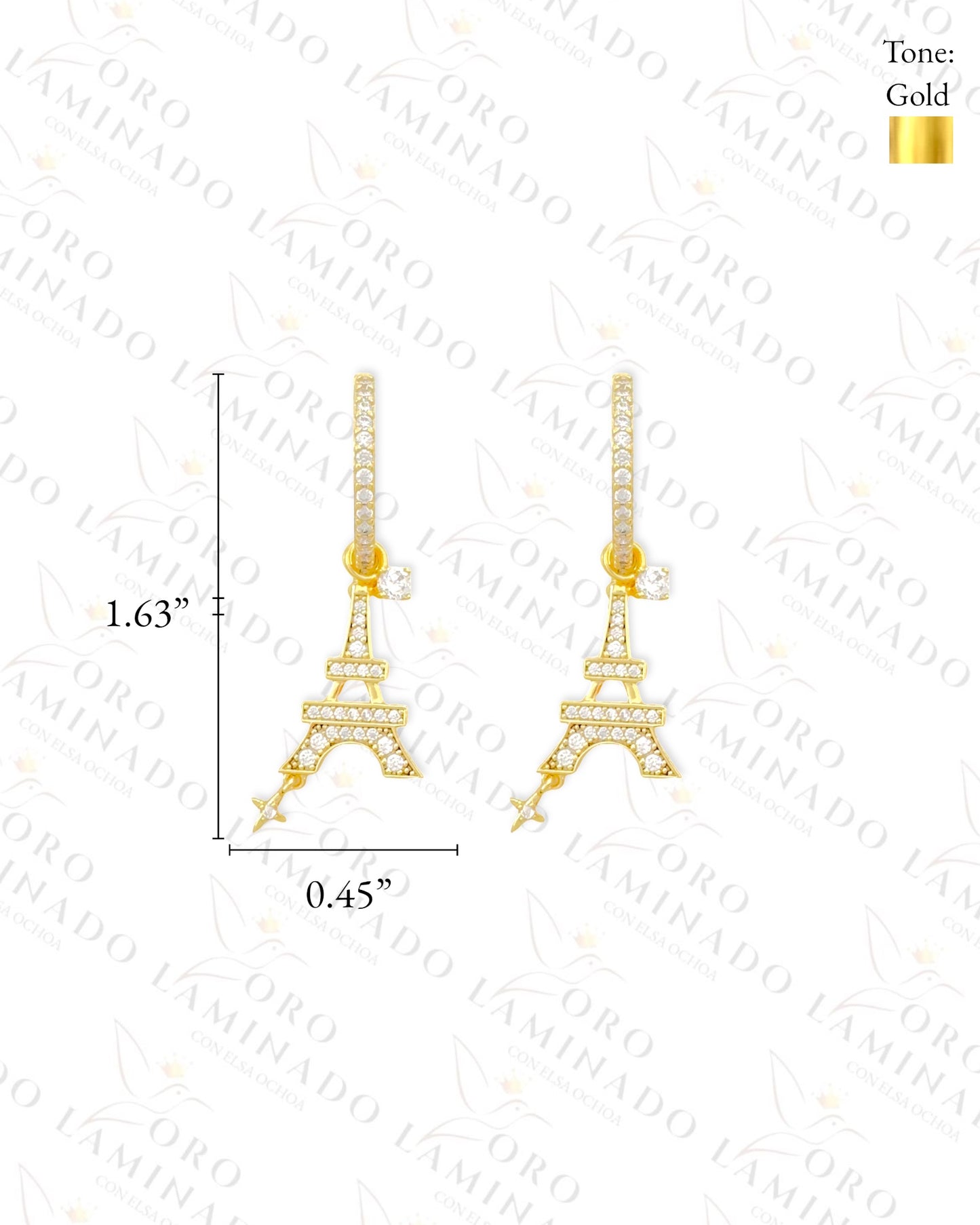 High Quality Eiffel Tower Hoop Earrings (Gold Filled) G350