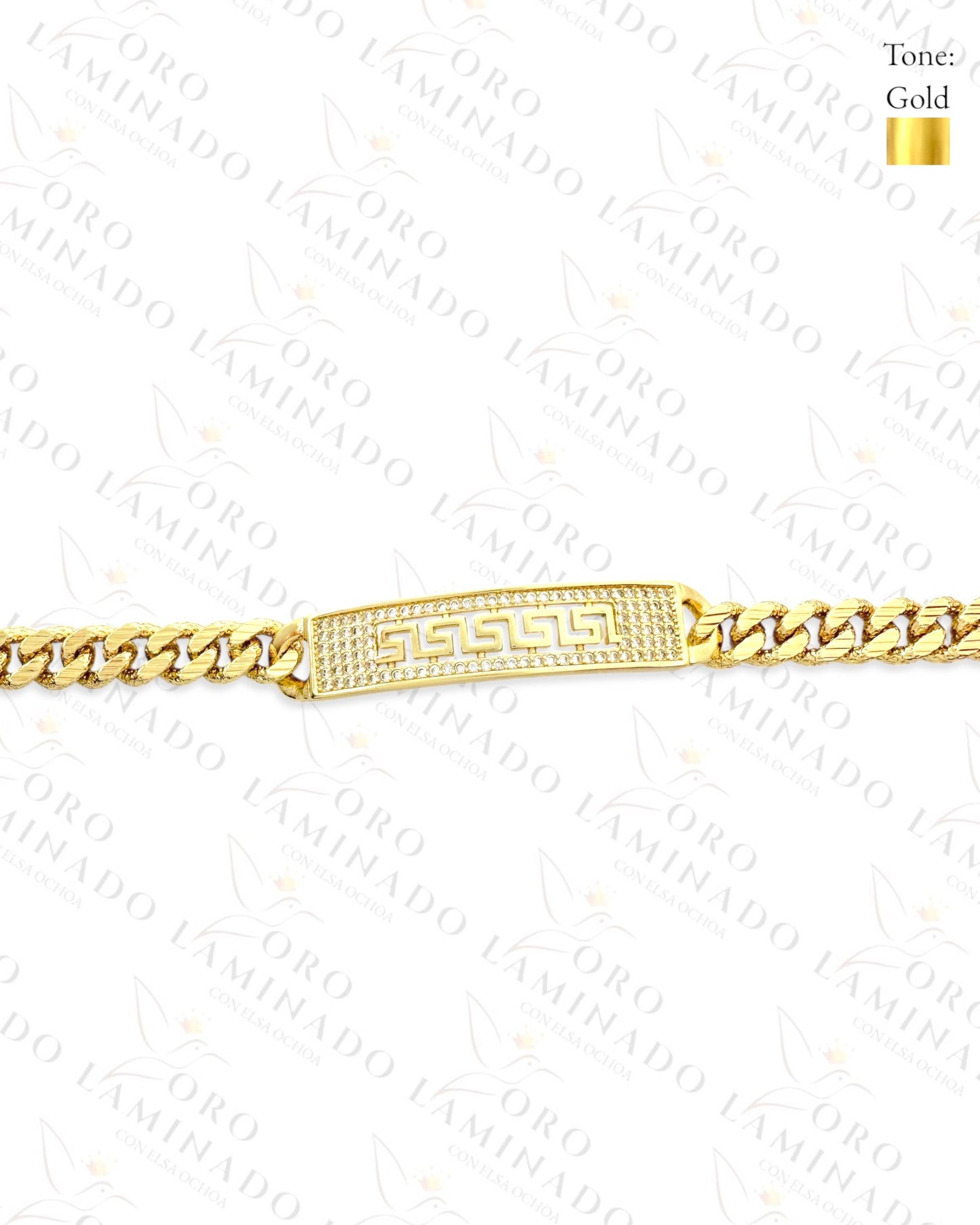 High Quality Design Plaque Bracelet (Gold Filled) B149